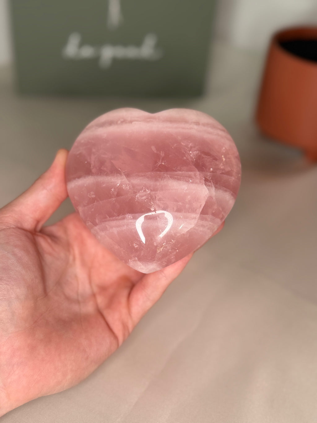 Large rose quartz heart