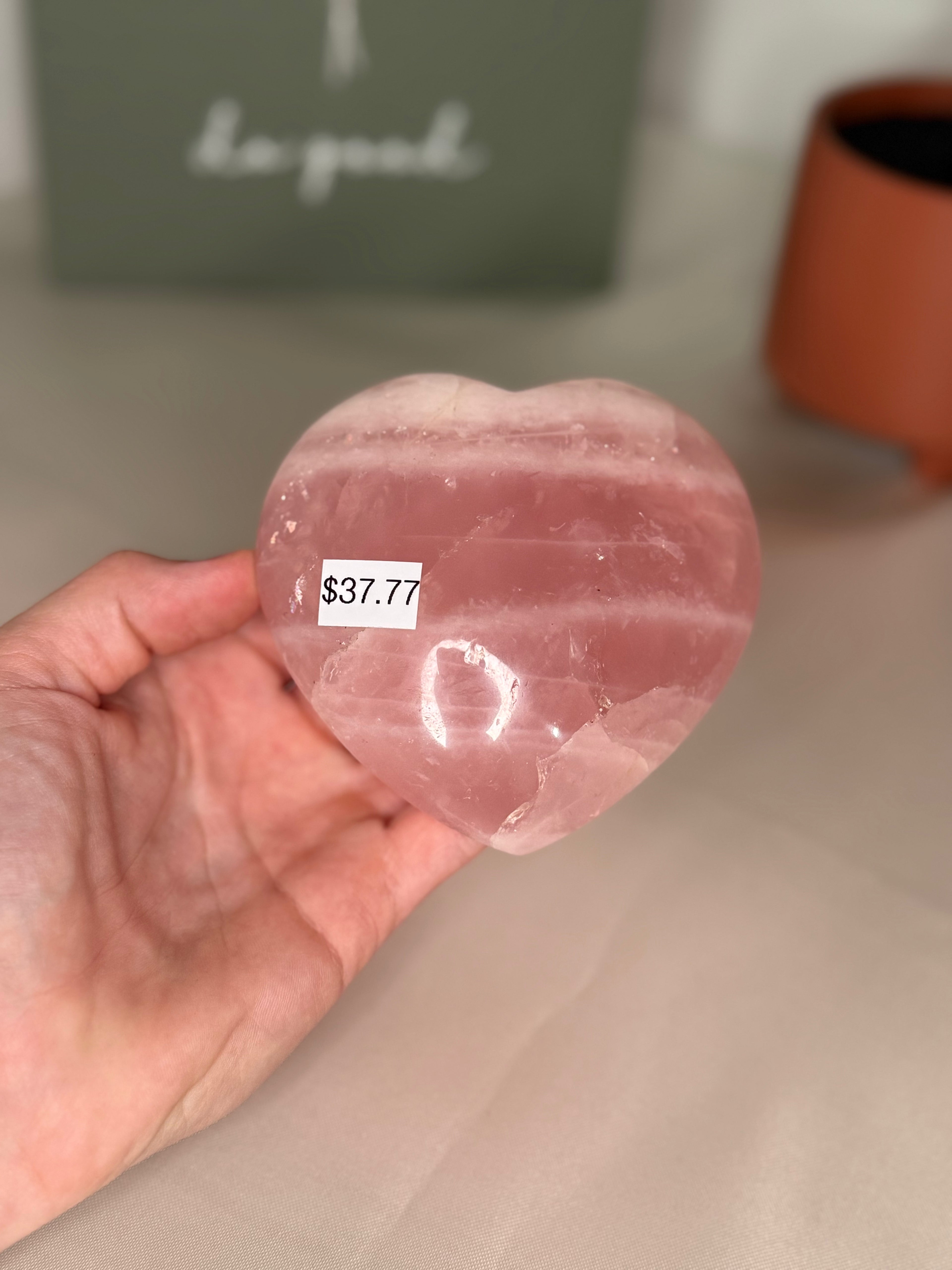 Large rose quartz heart