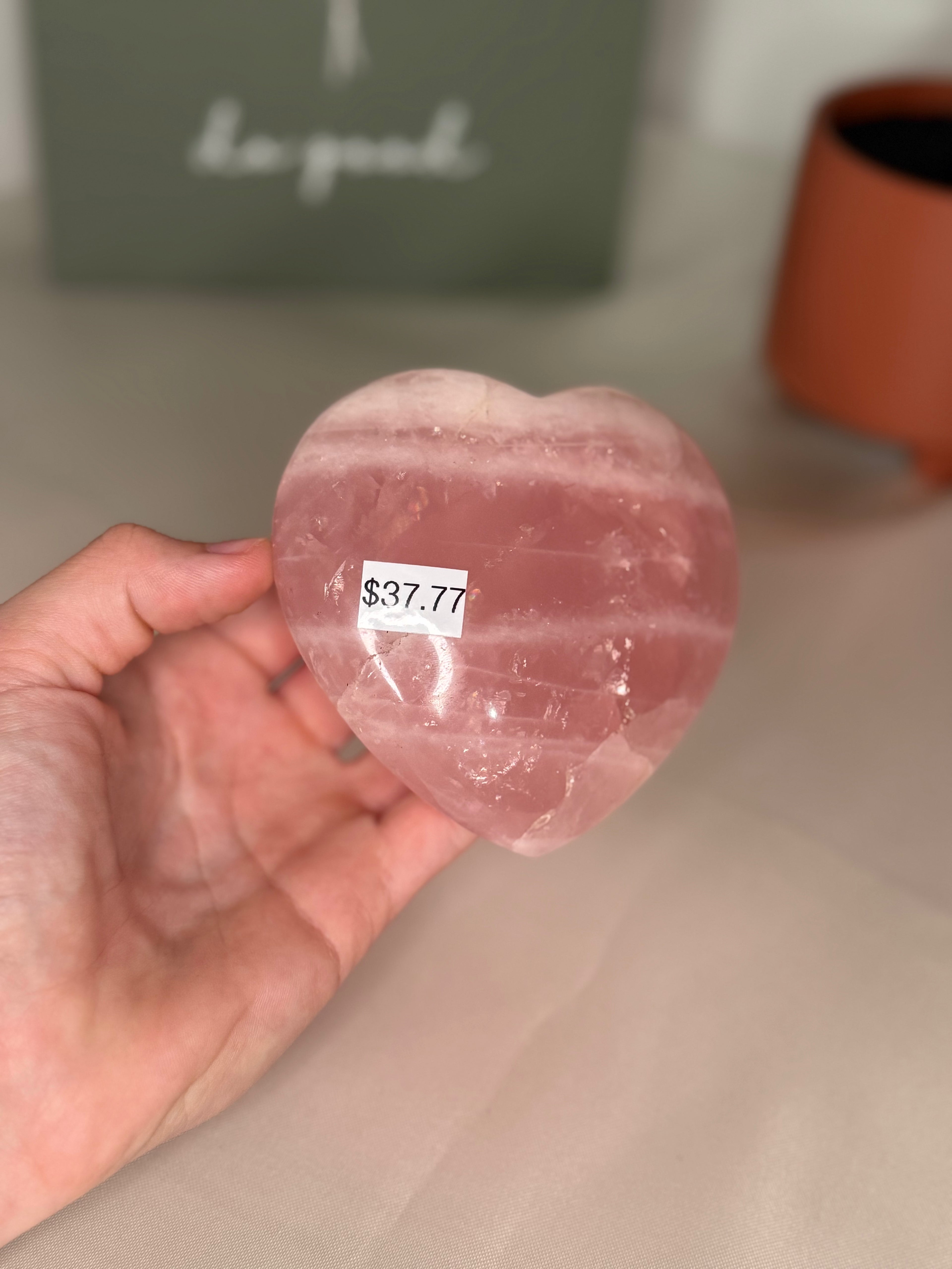 Large rose quartz heart