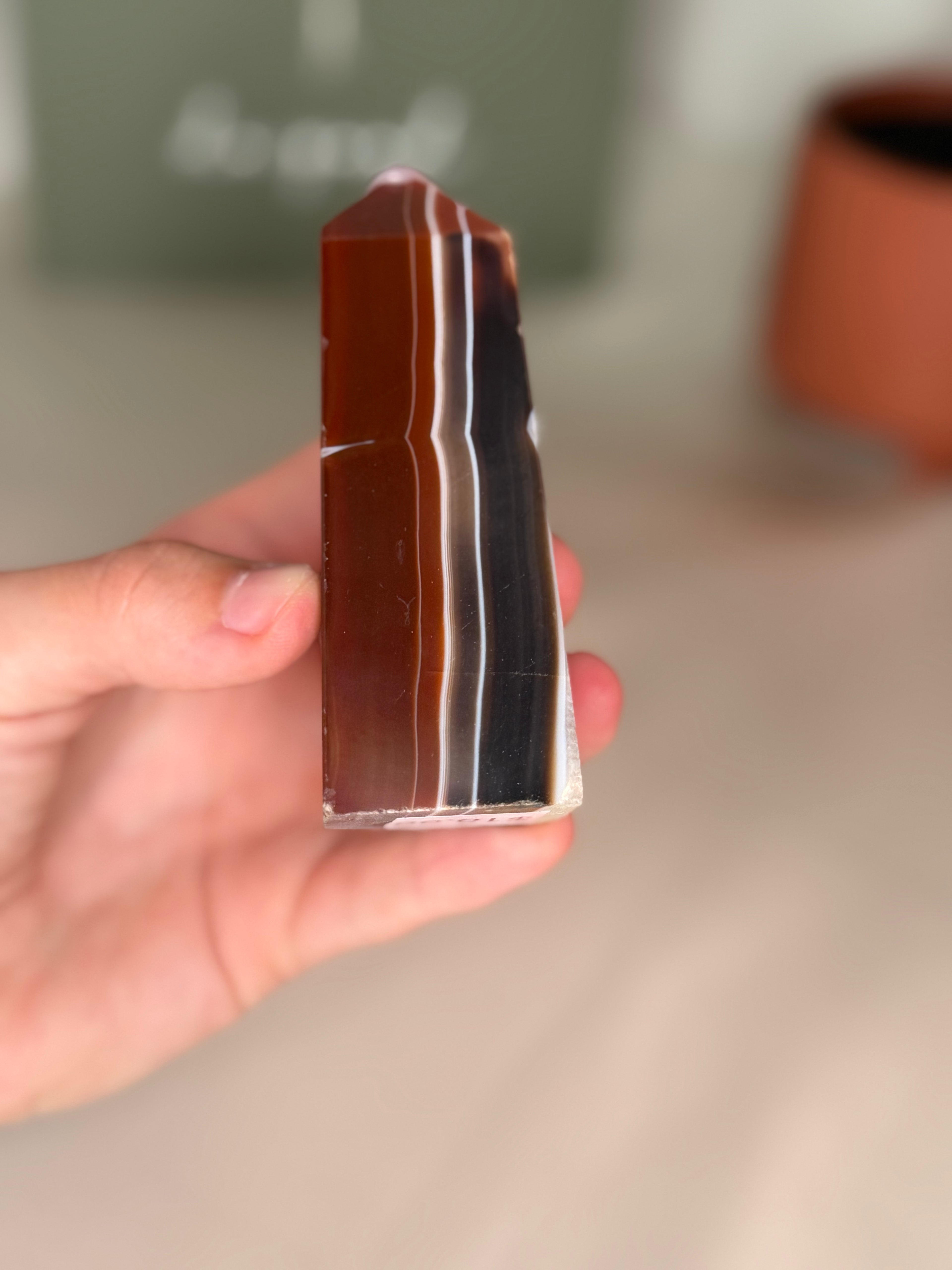 Banded carnelian agate tower