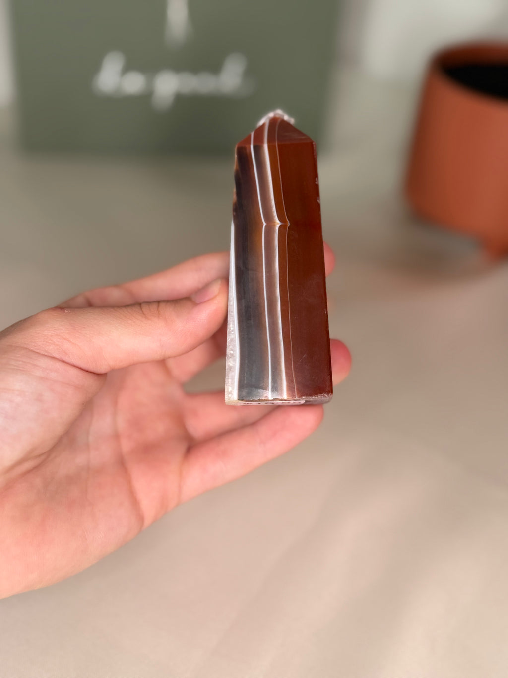 Banded carnelian agate tower