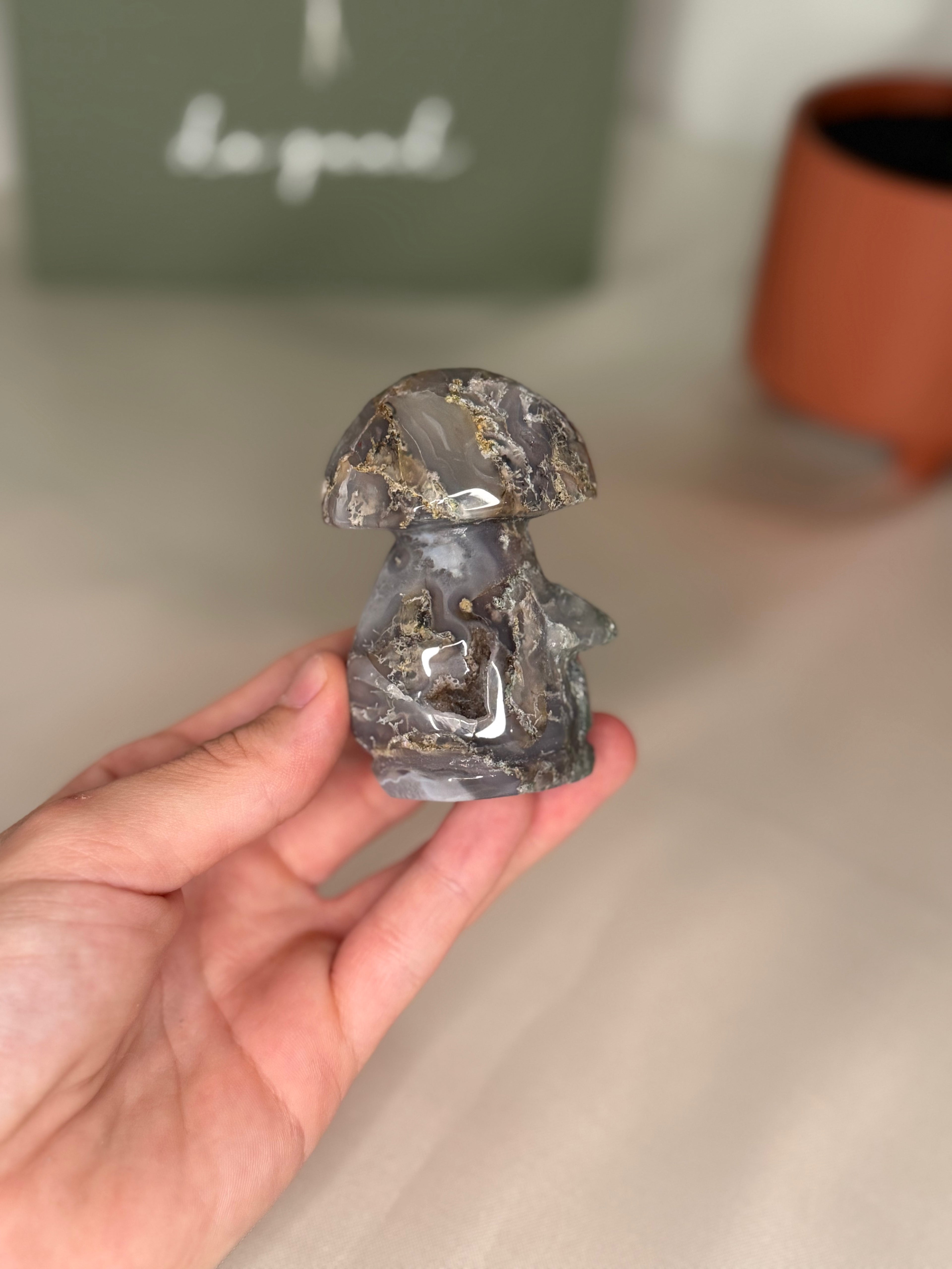 Moss agate mushroom