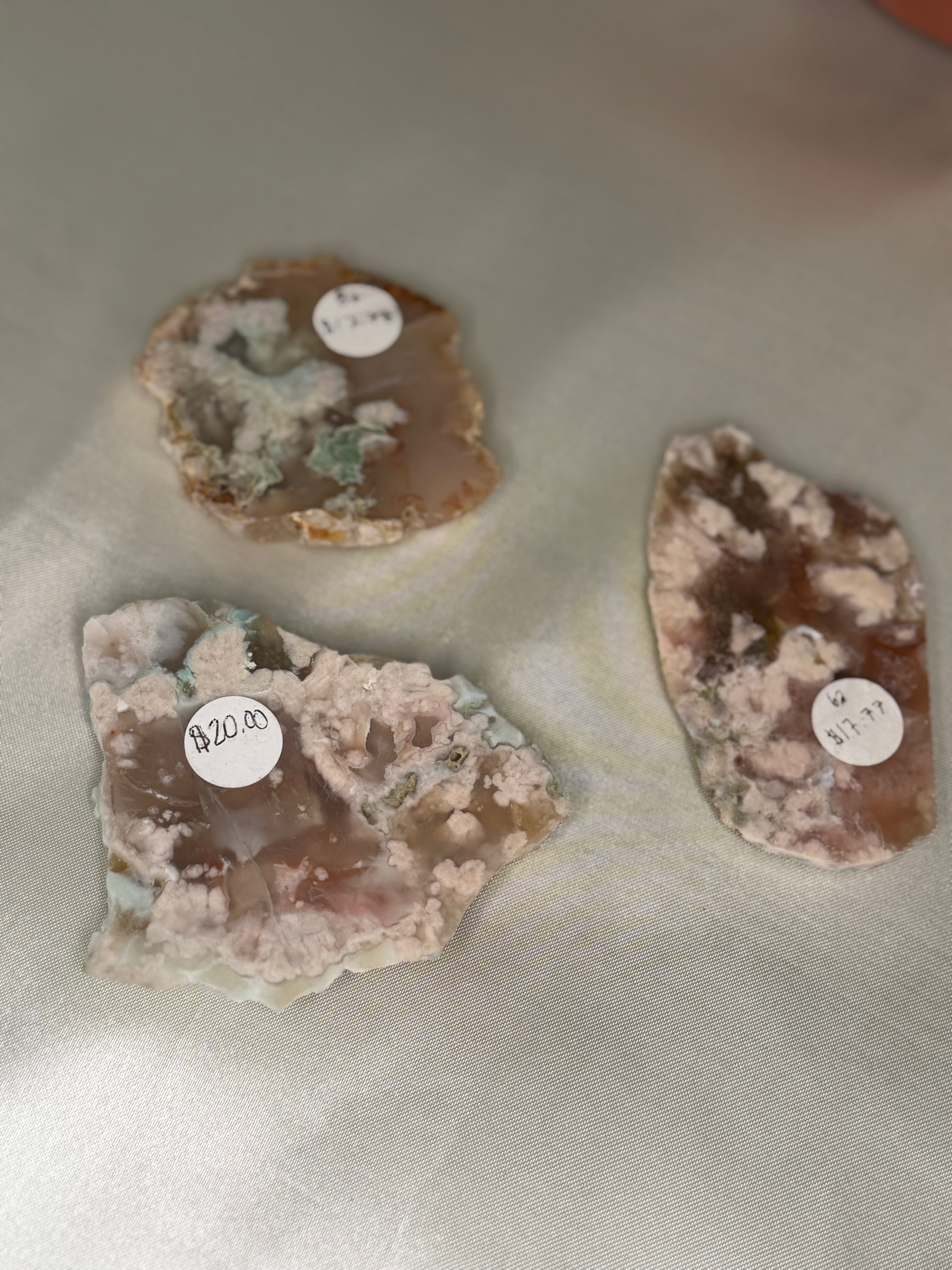 Flower agate slabs
