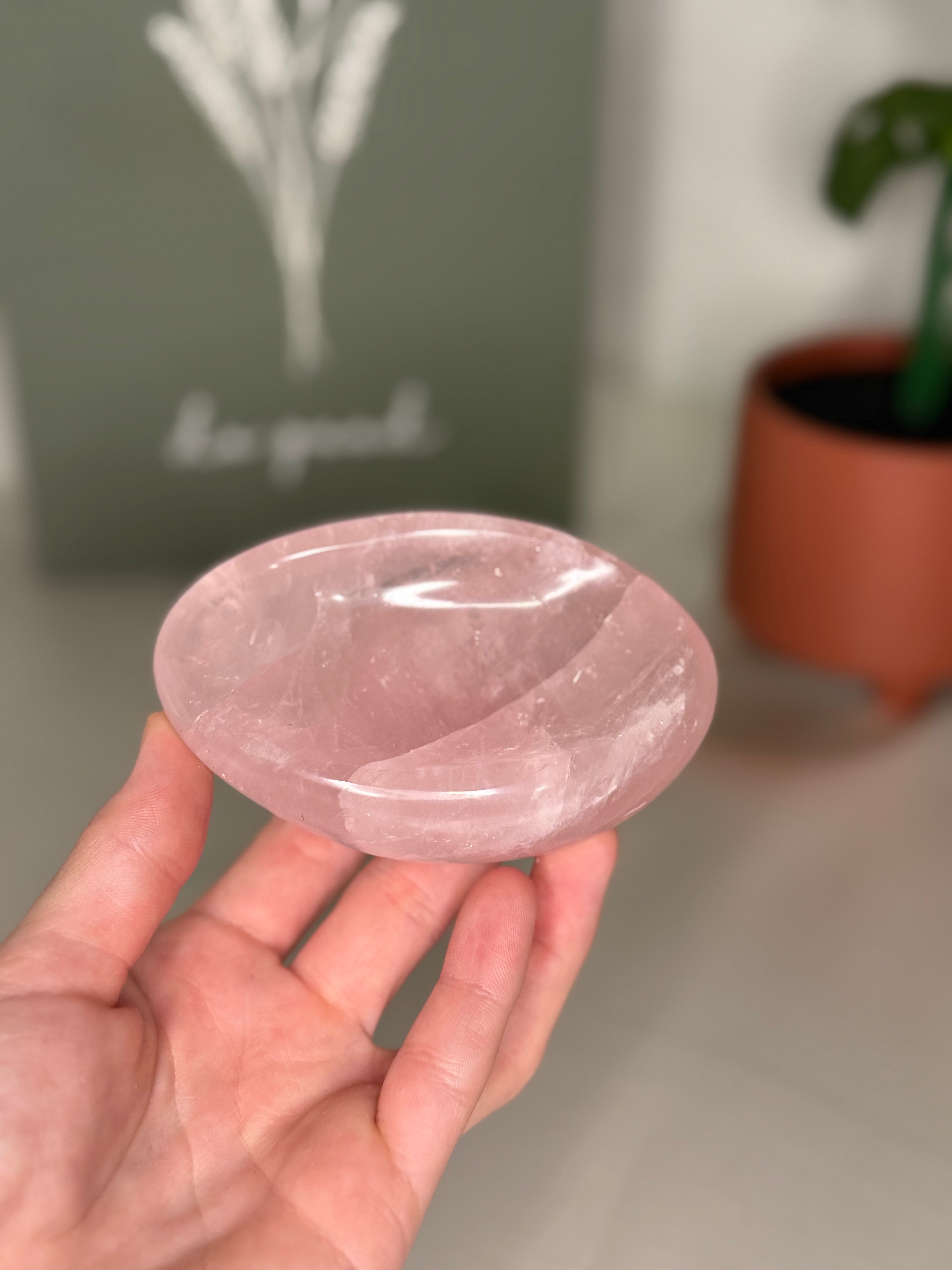 Rose quartz dish