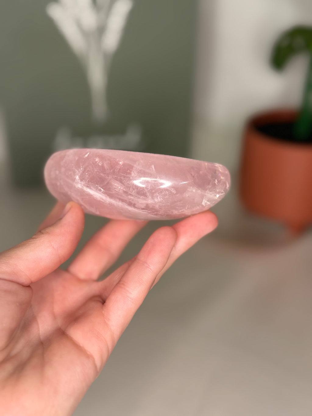 Rose quartz dish