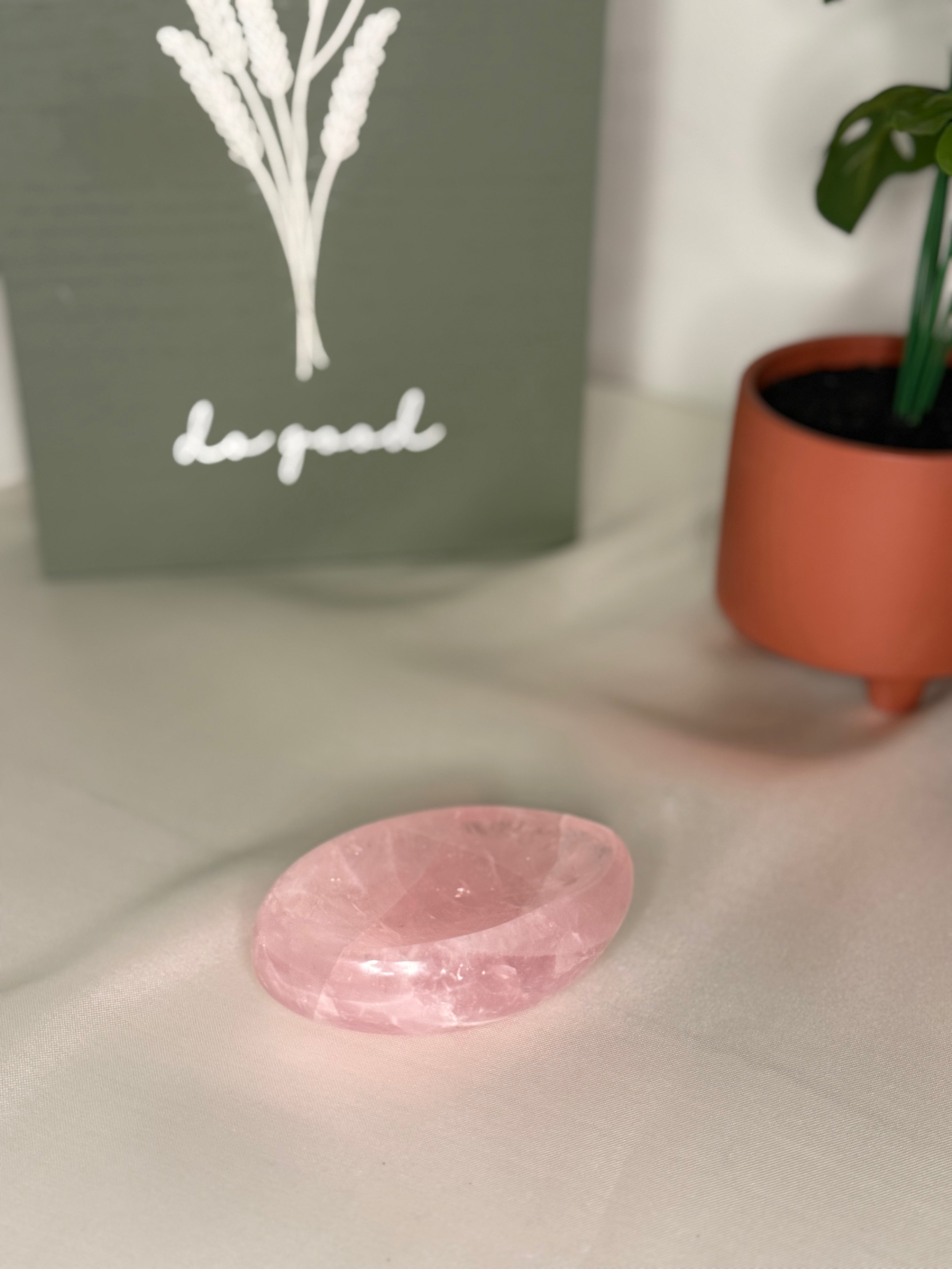 Rose quartz dish