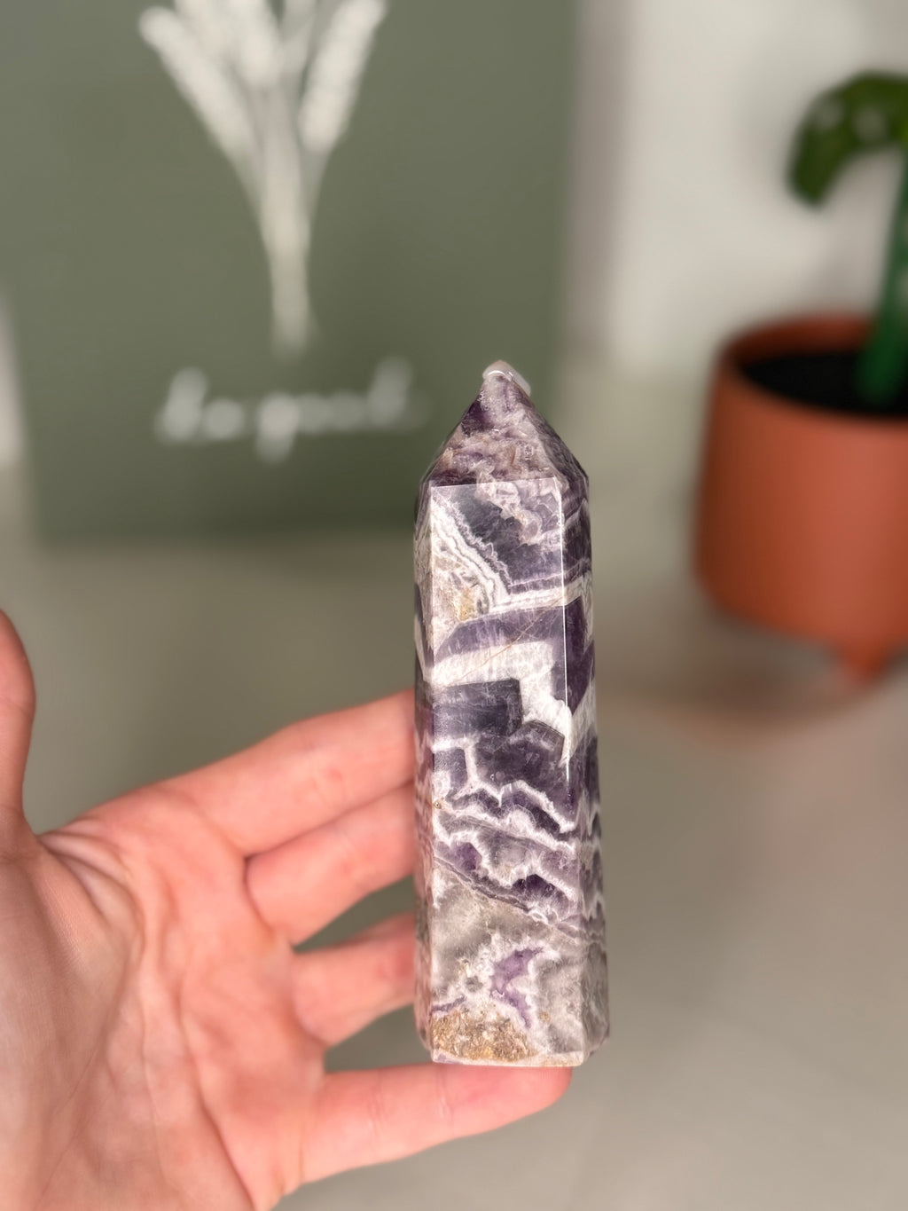 Chevron amethyst tower