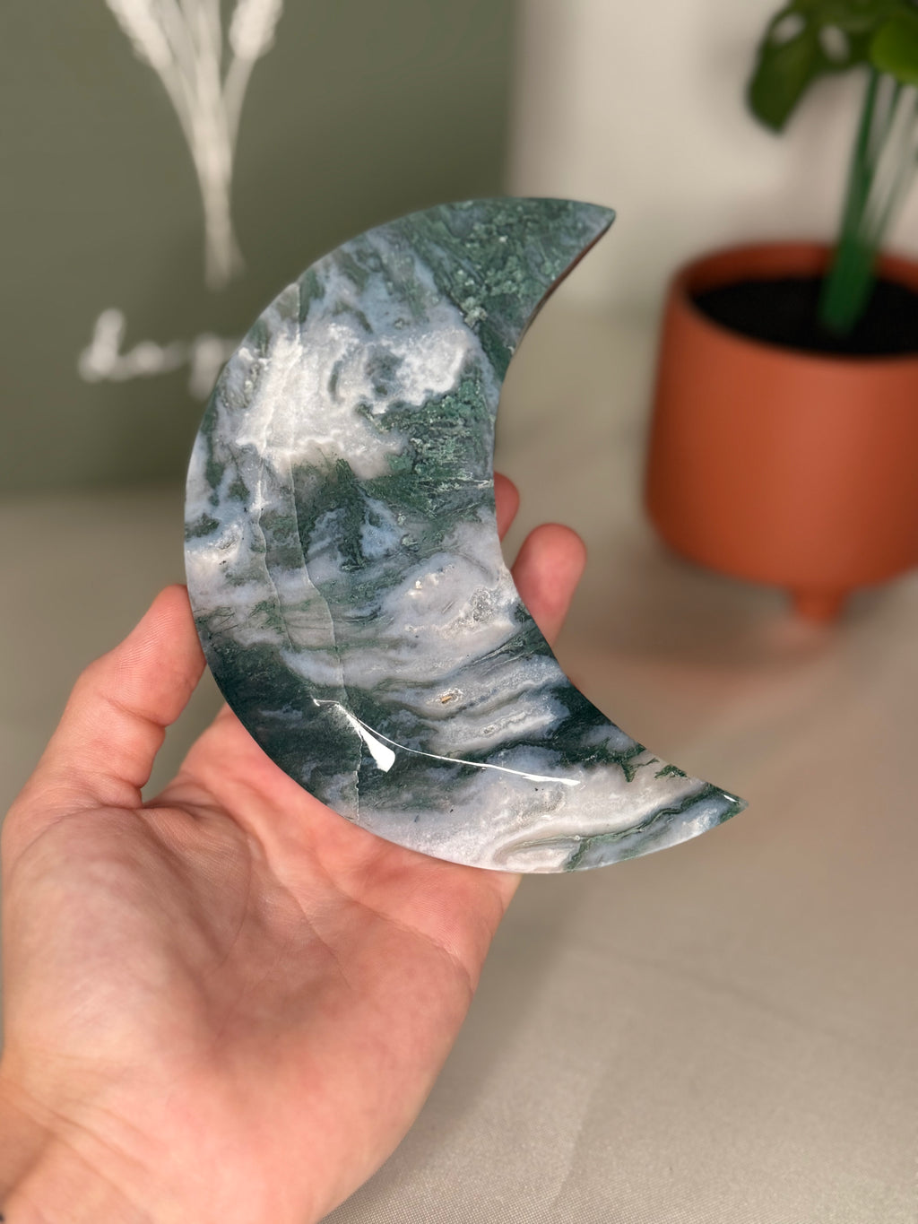 Moss agate moon