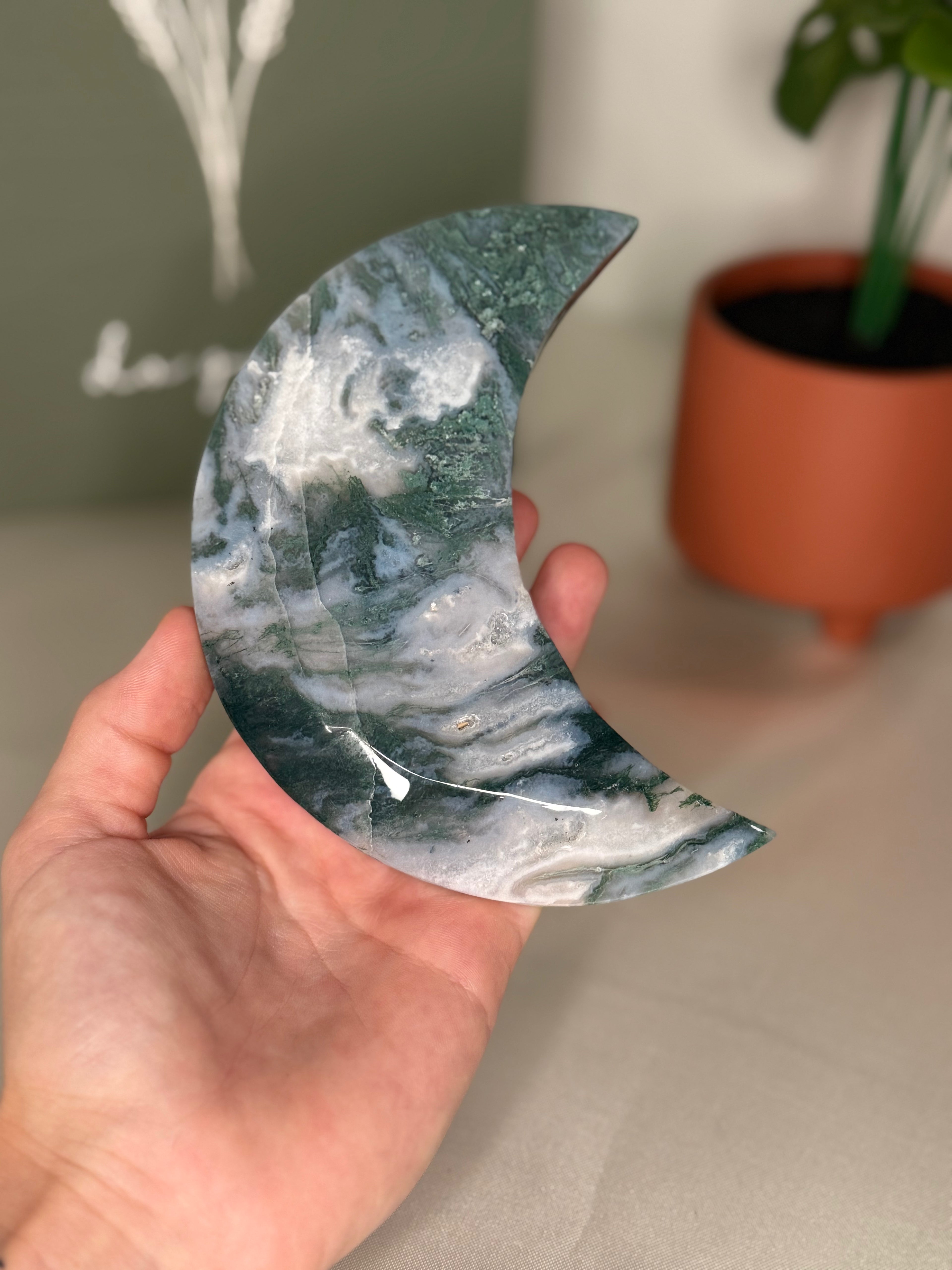 Moss agate moon