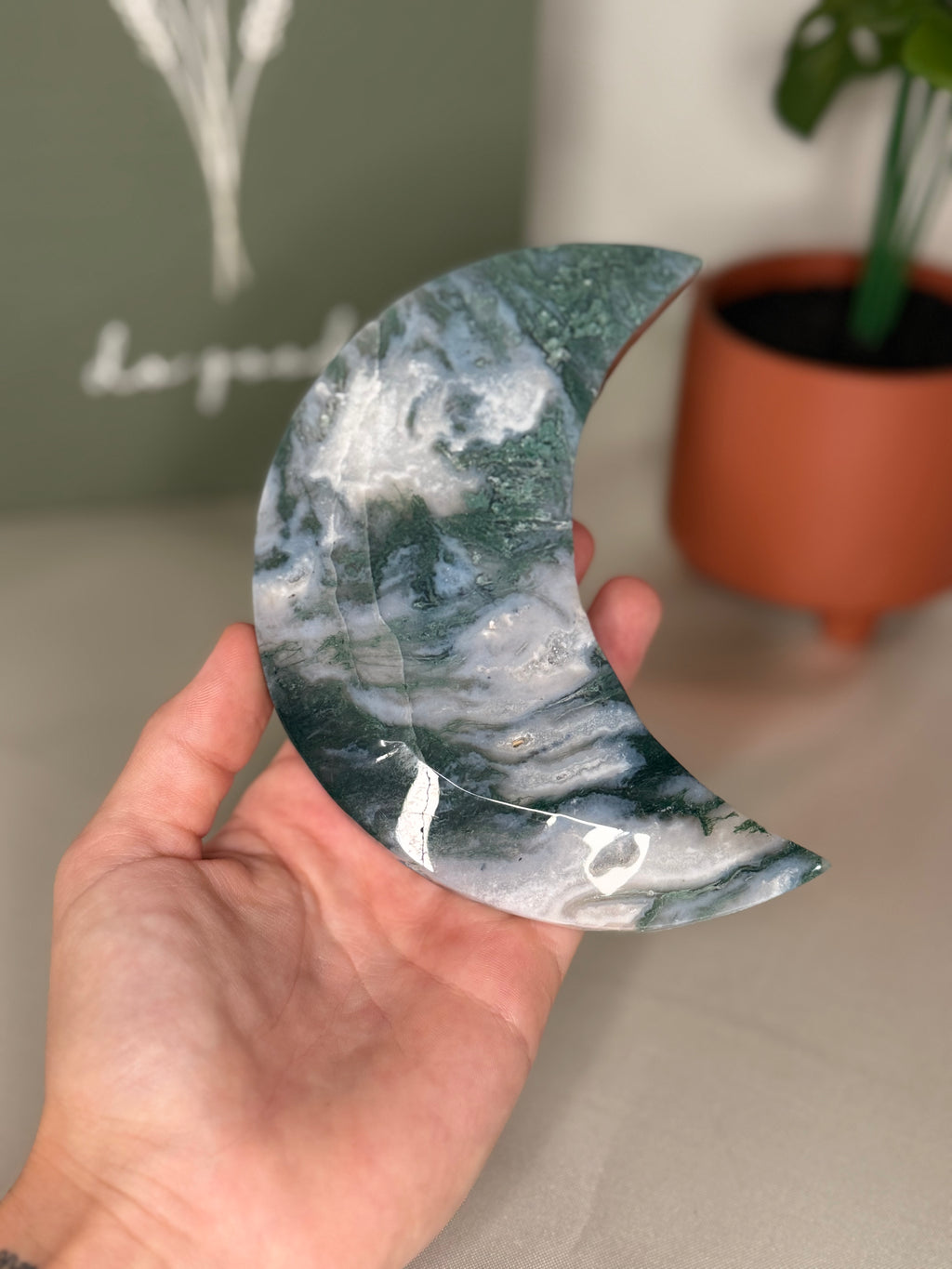 Moss agate moon
