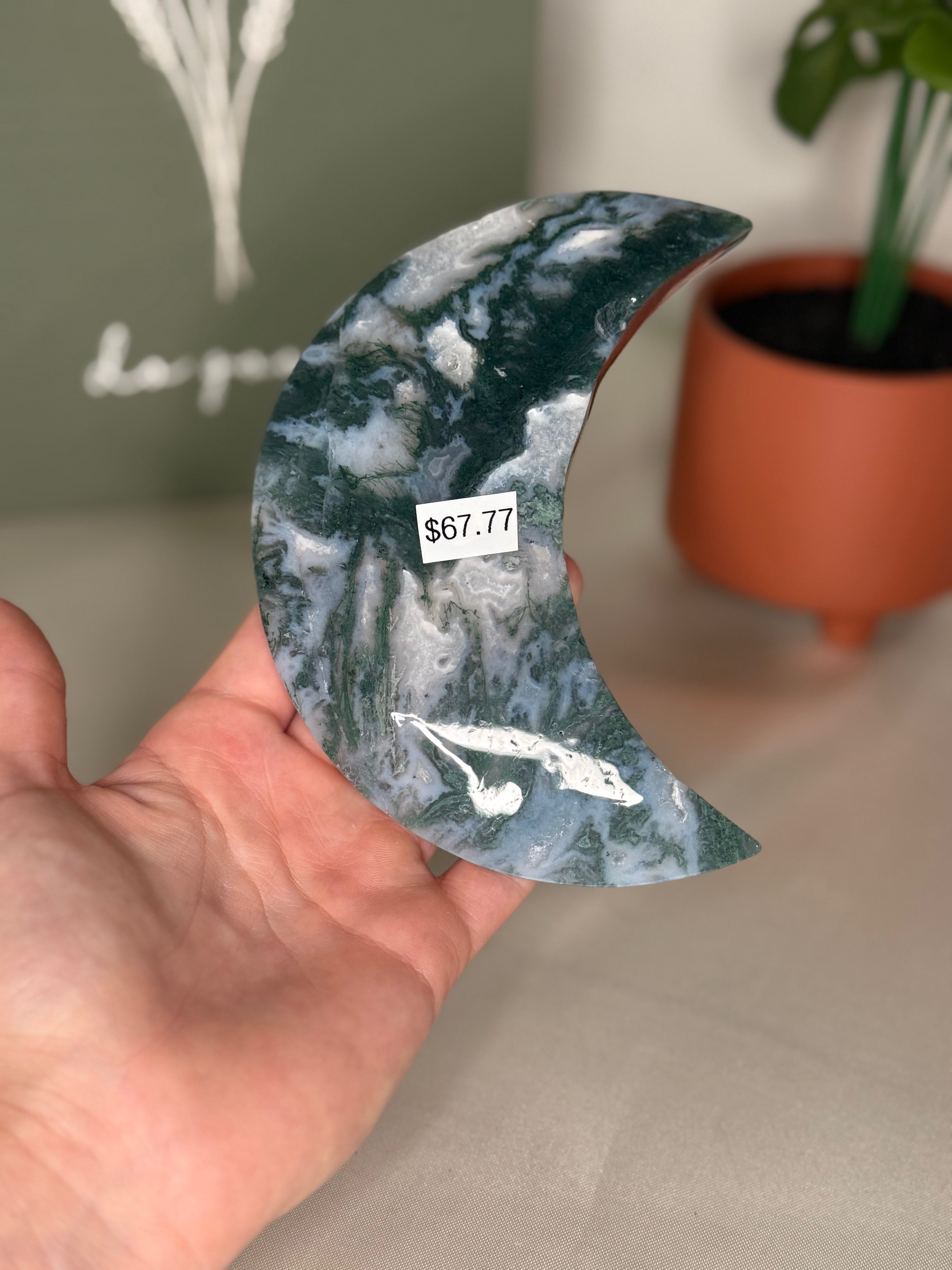 Moss agate moon