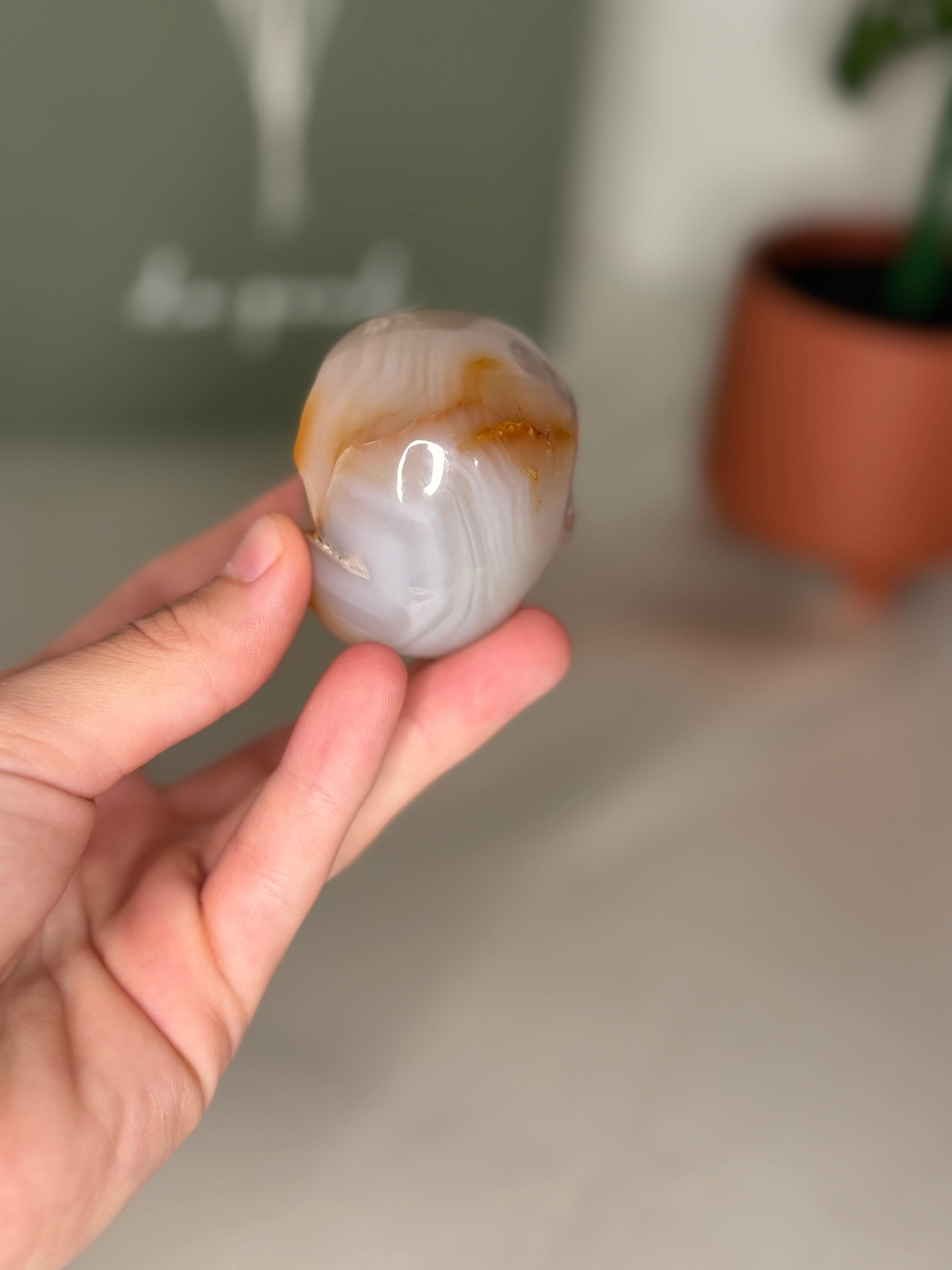 Druzy agate skull