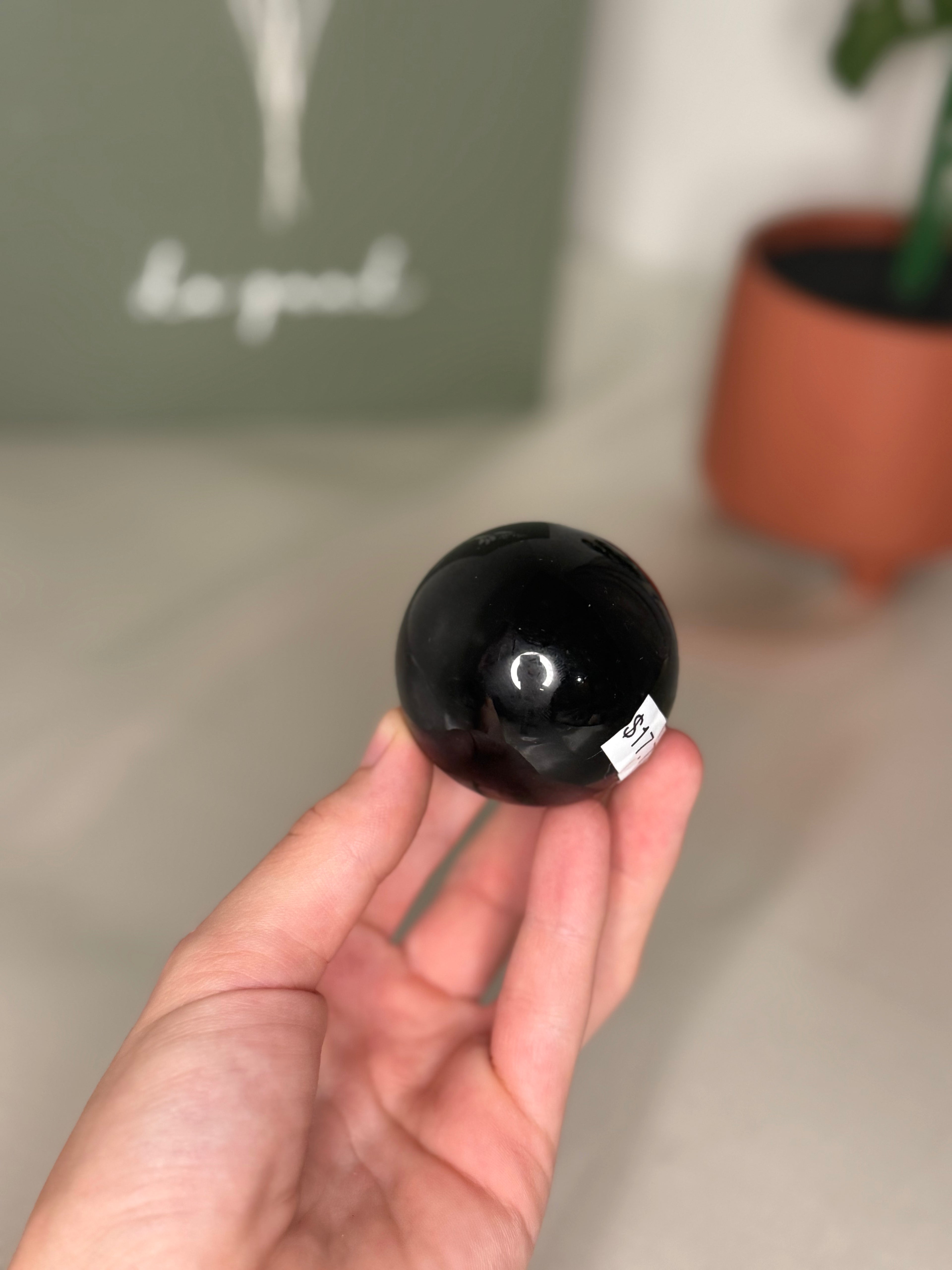 Capricorn zodiac obsidian sphere