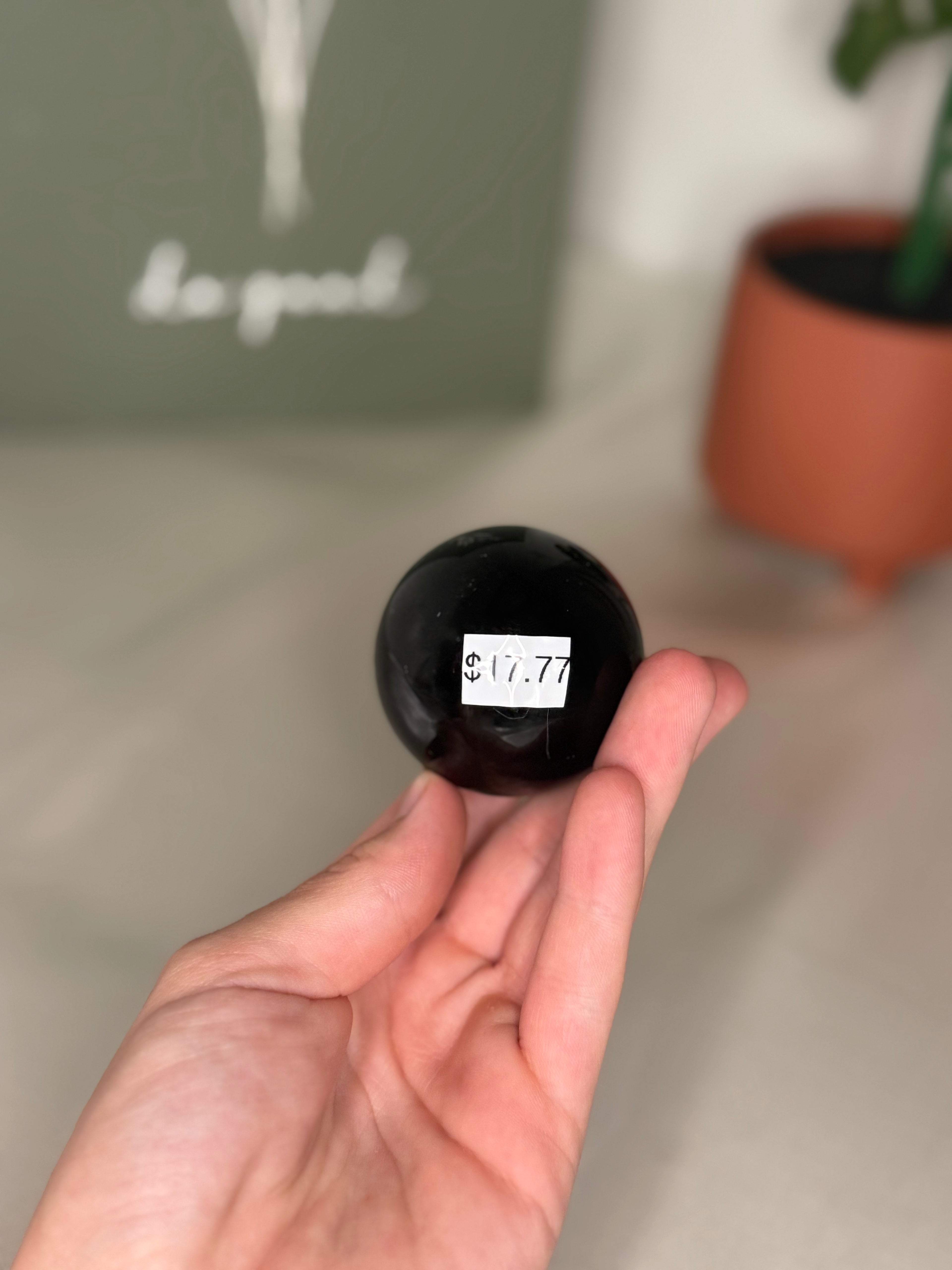 Capricorn zodiac obsidian sphere