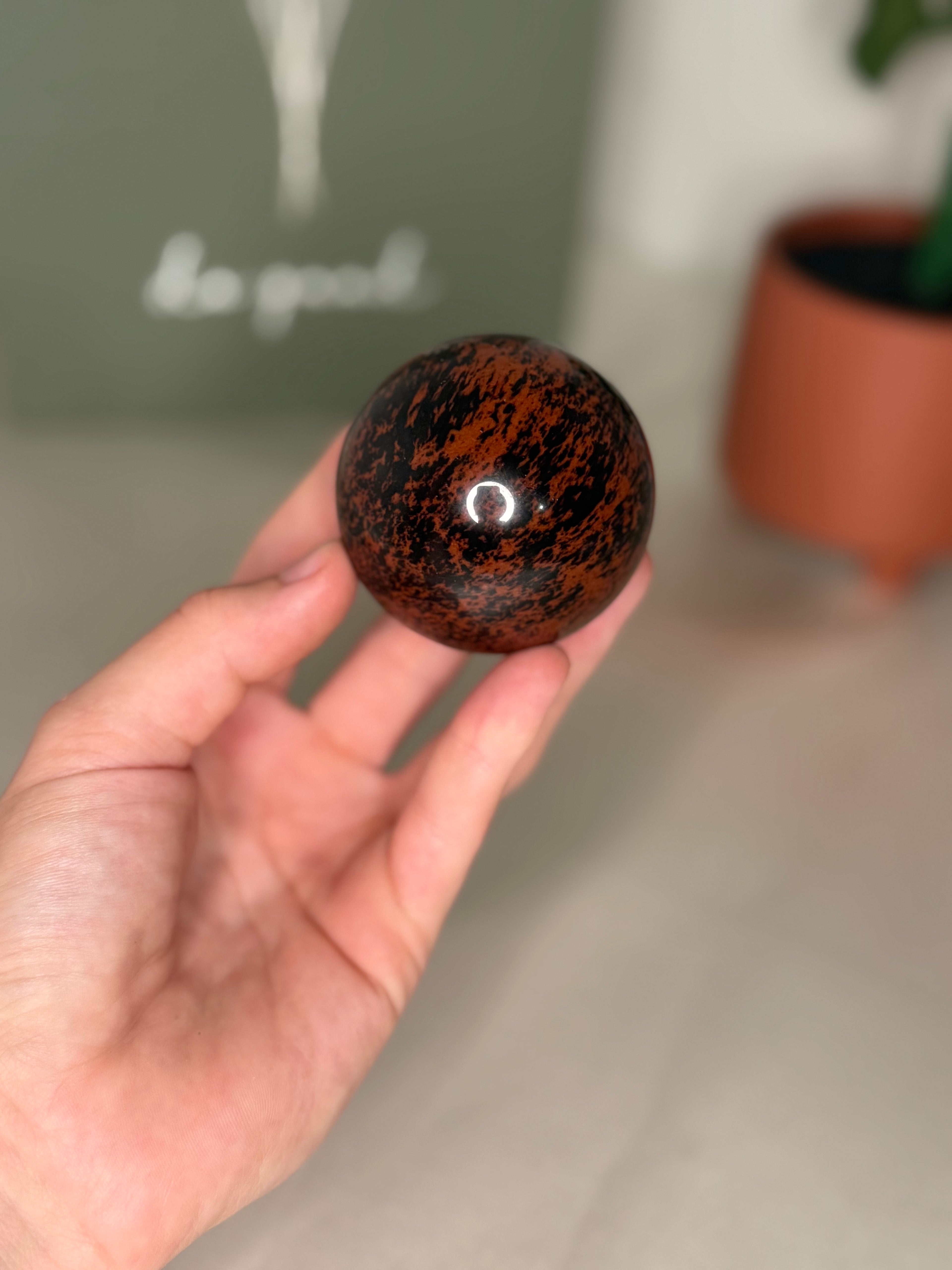 Mahogany obsidian sphere