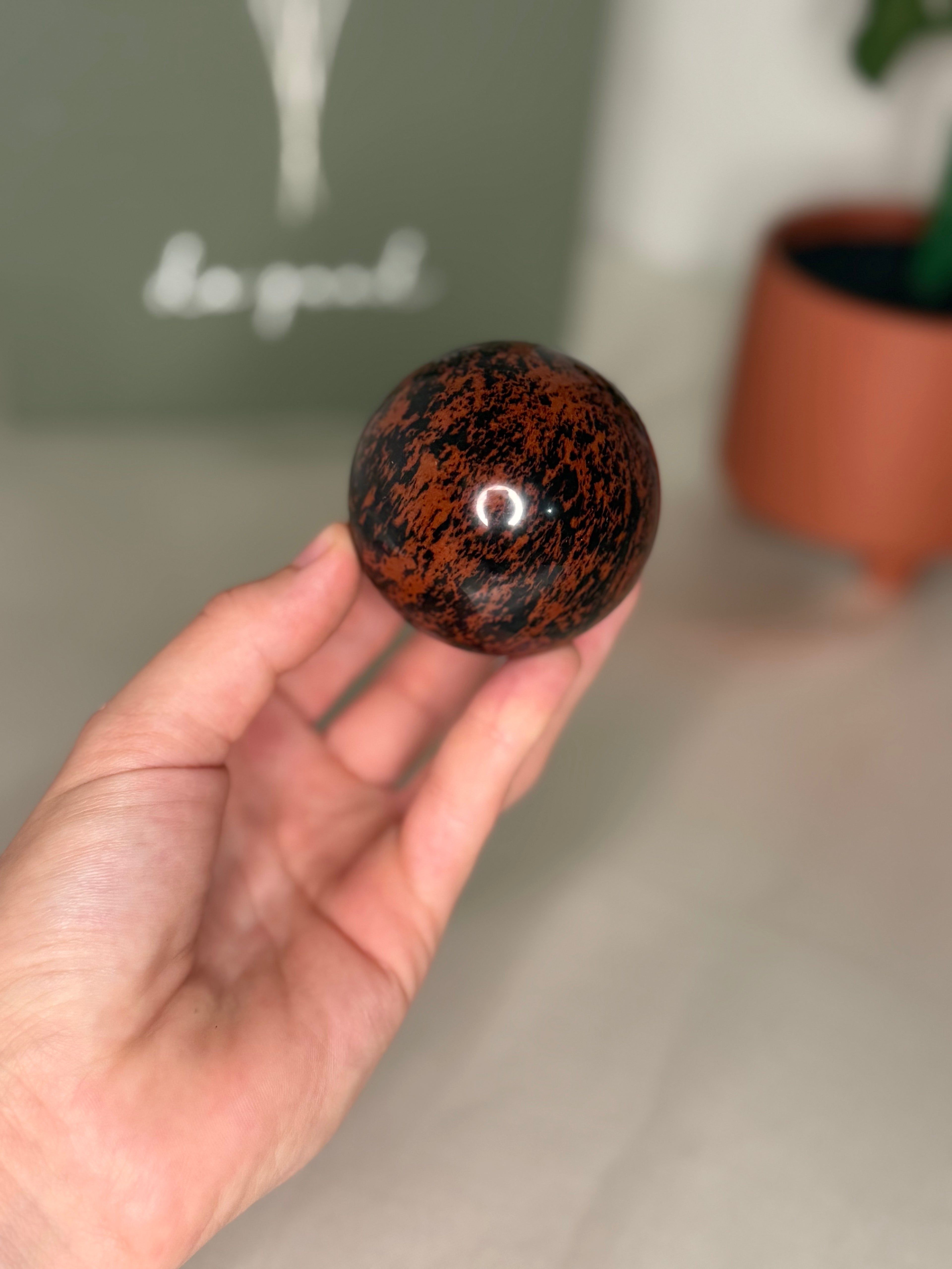 Mahogany obsidian sphere