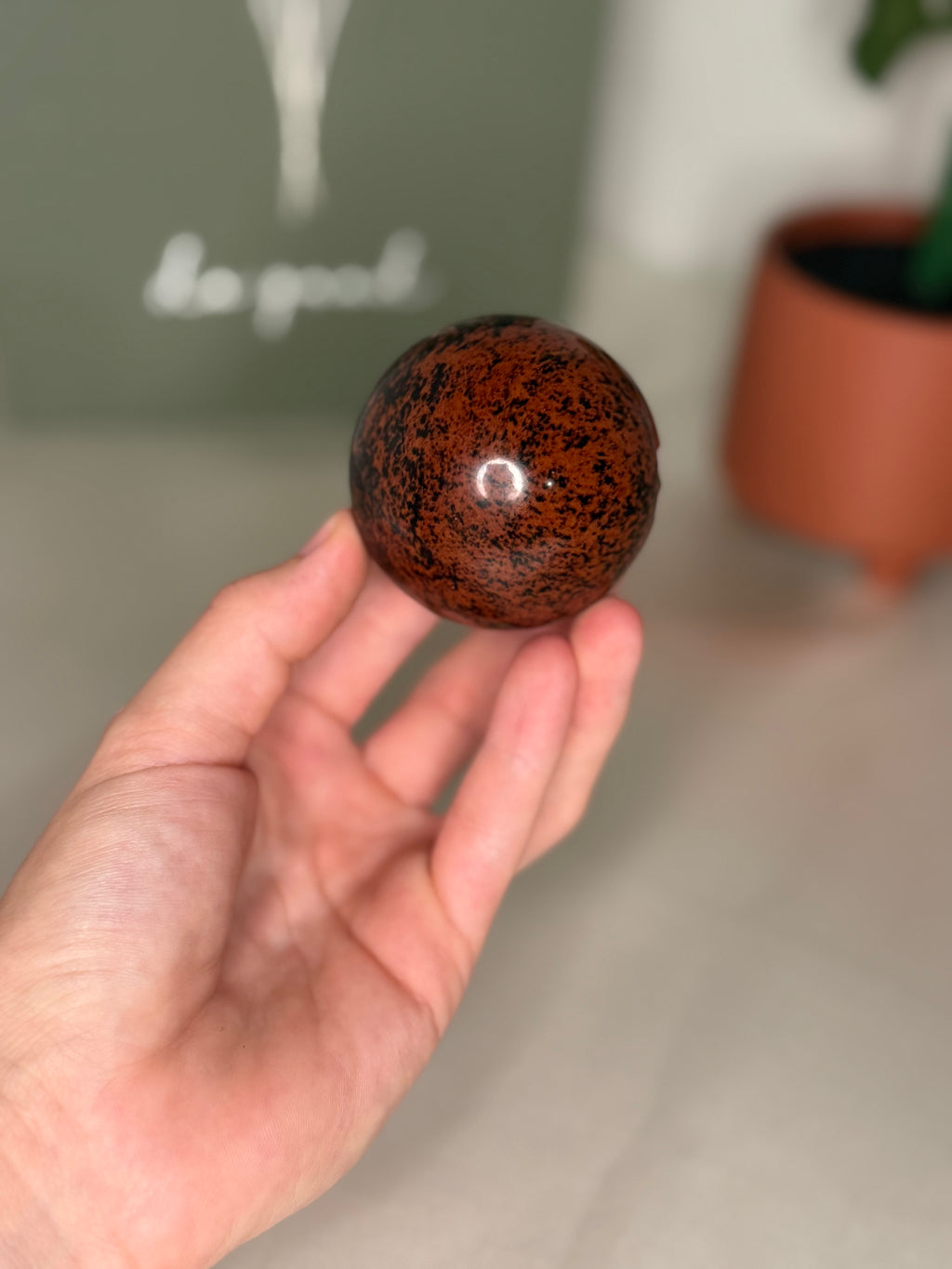 Mahogany obsidian sphere