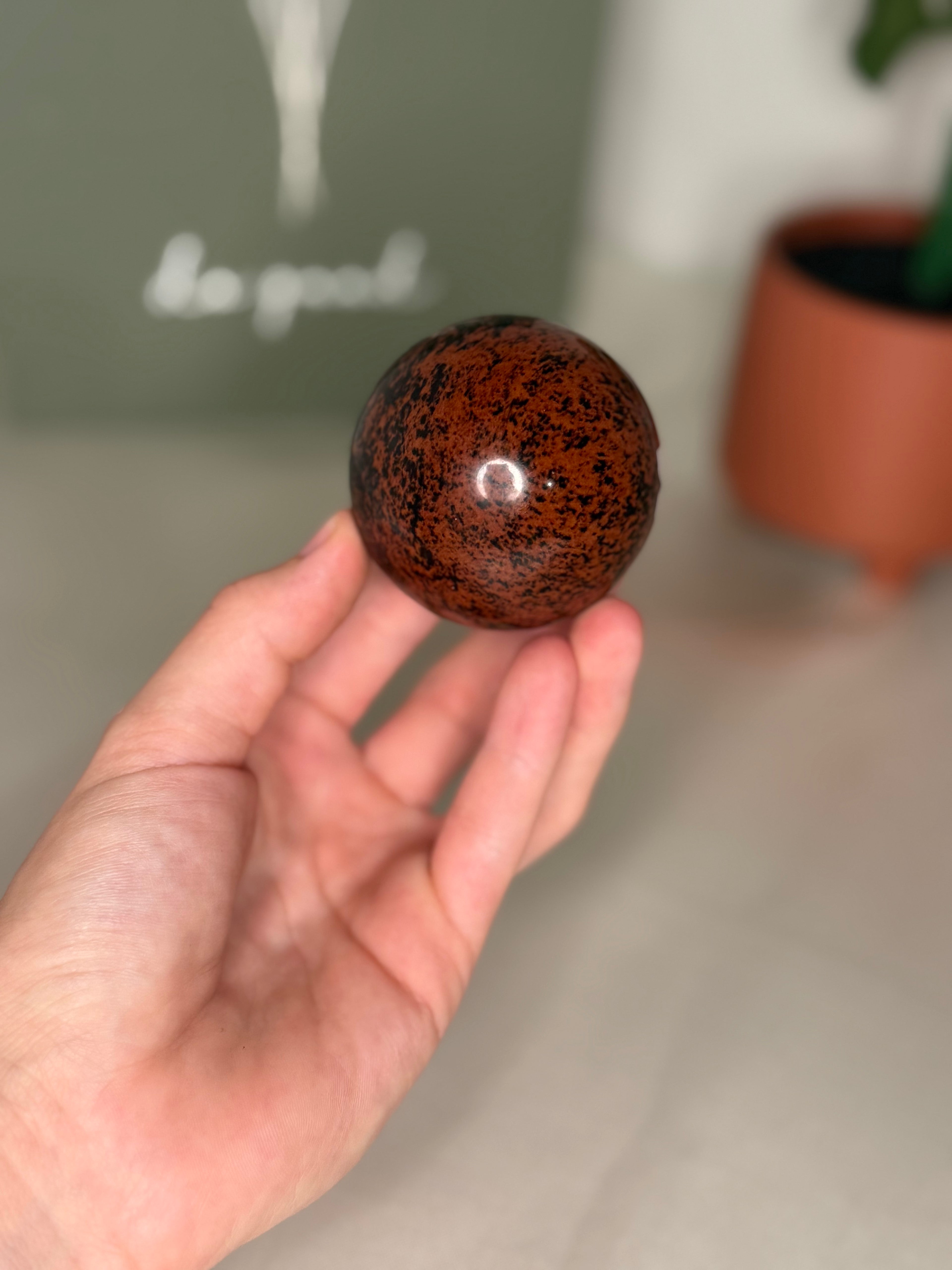 Mahogany obsidian sphere