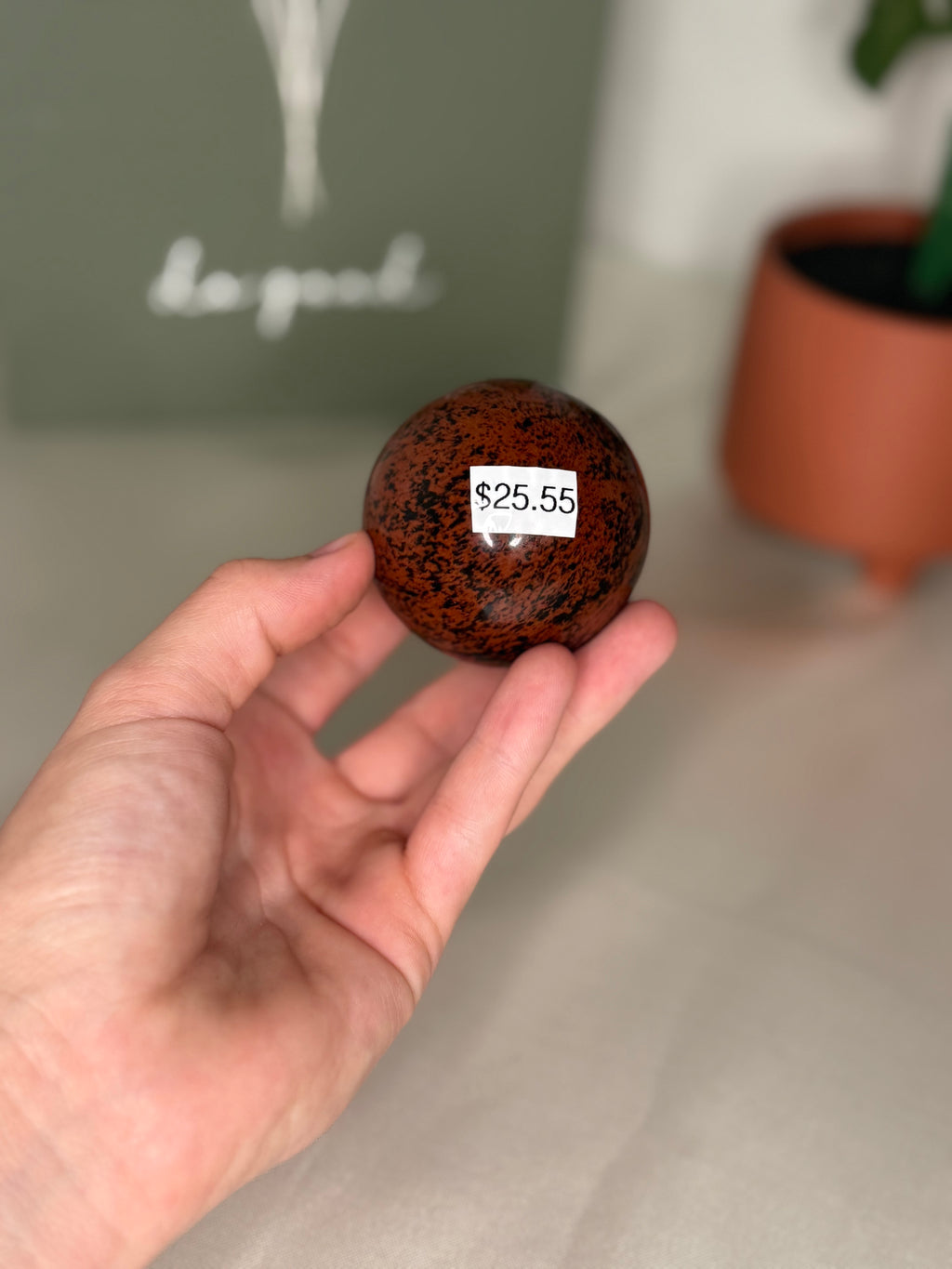Mahogany obsidian sphere