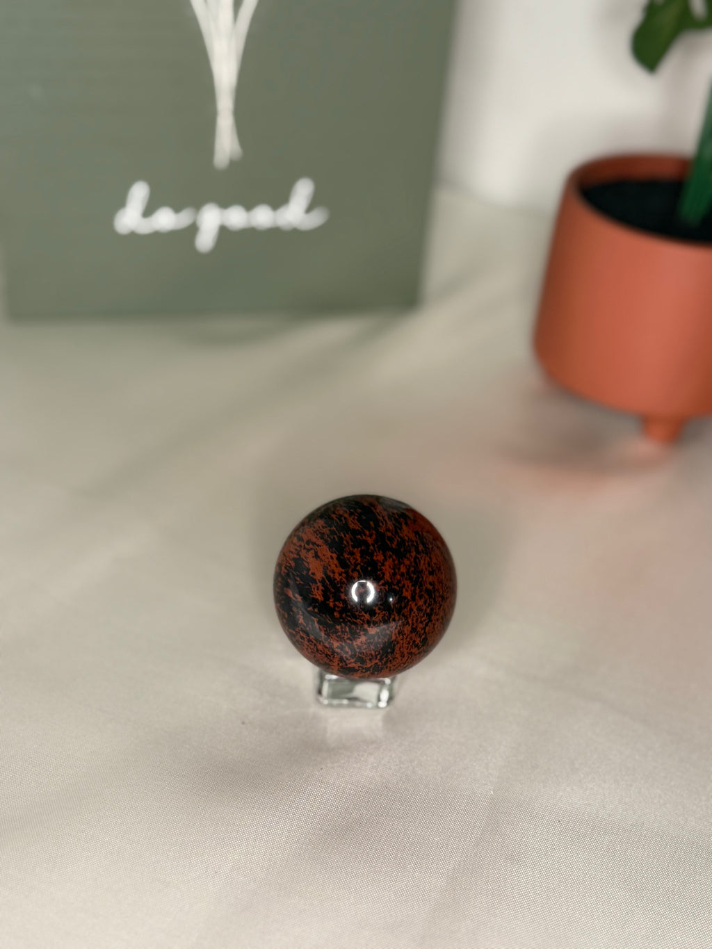 Mahogany obsidian sphere