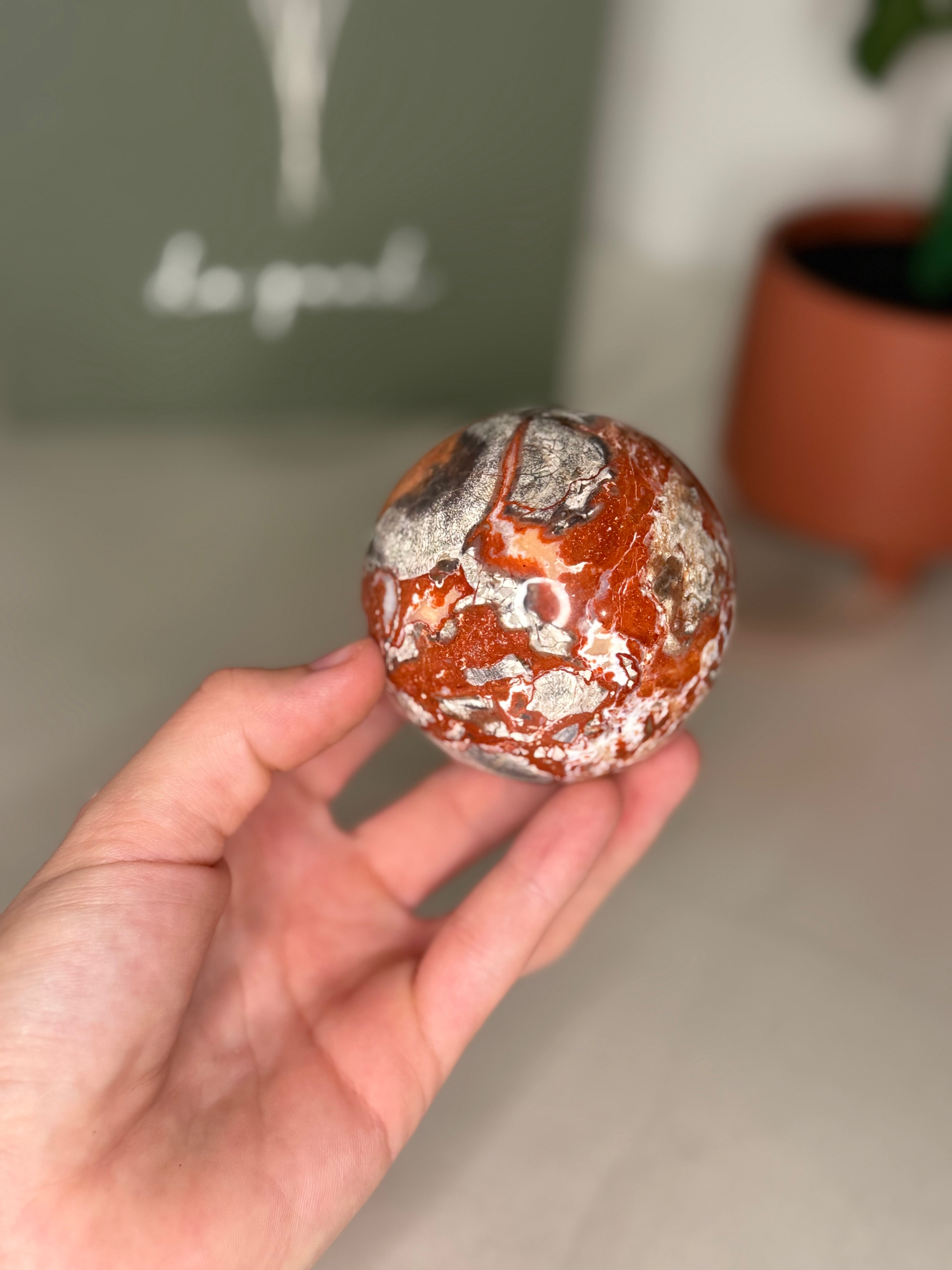 Money agate sphere