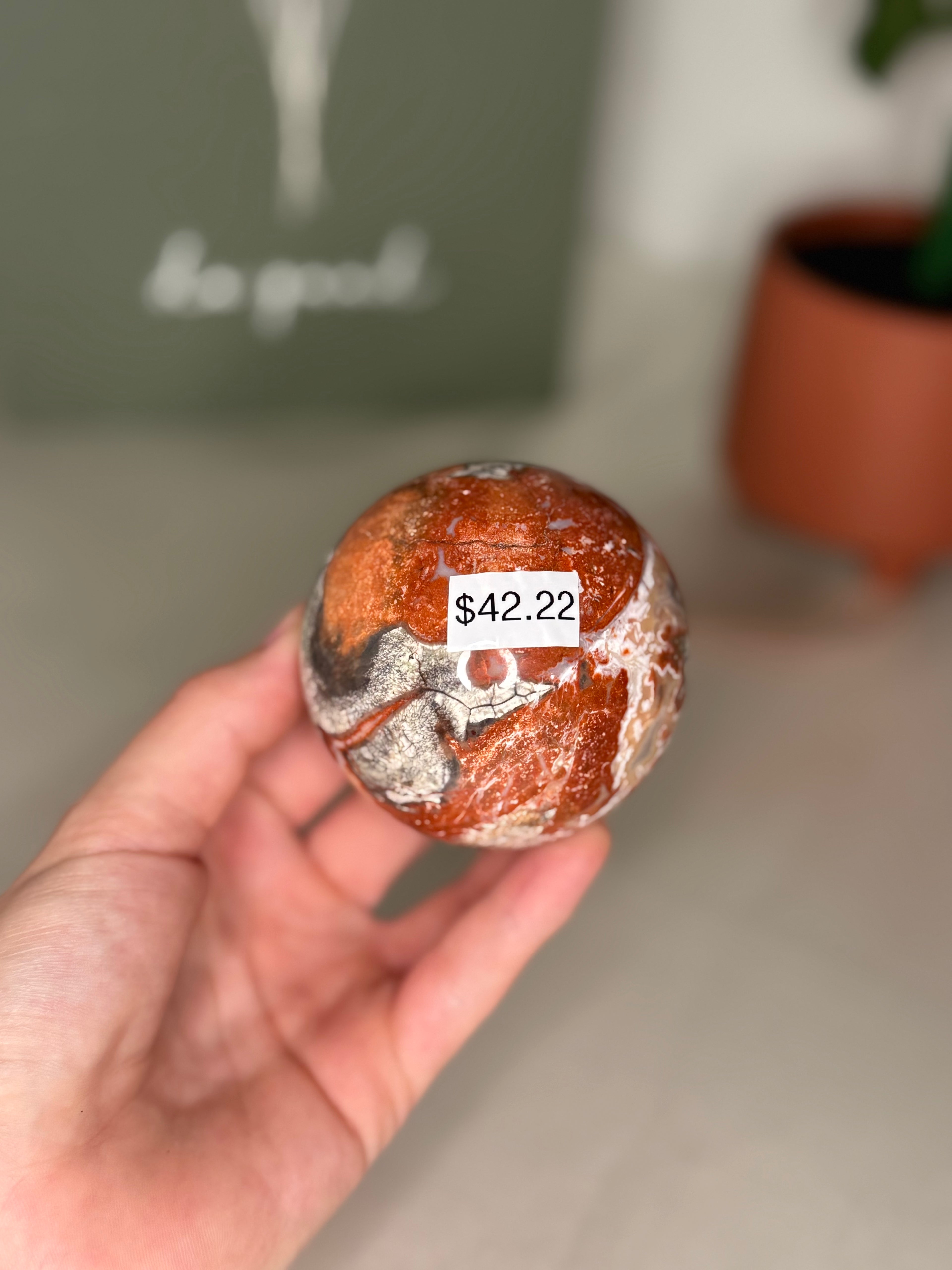 Money agate sphere