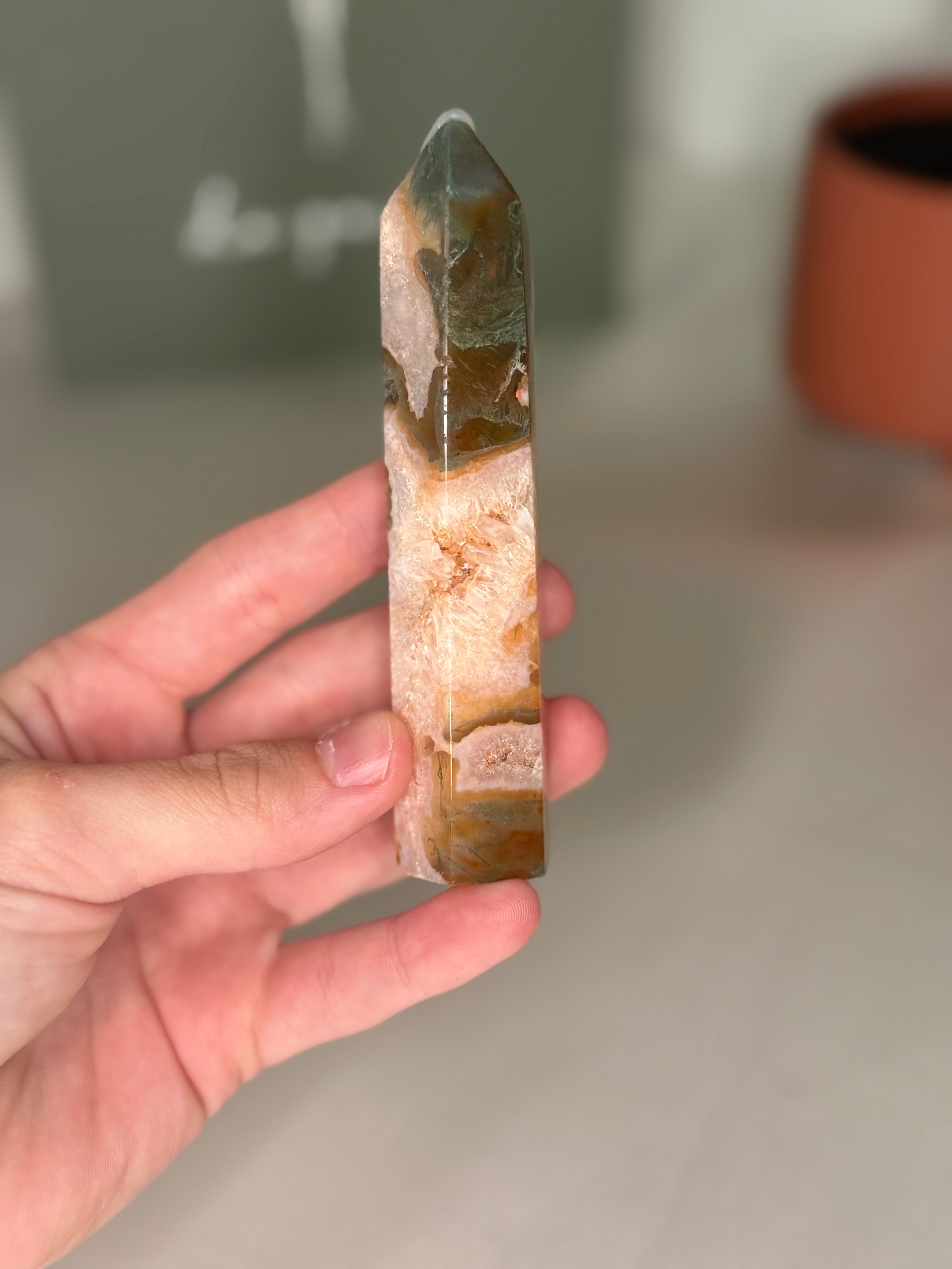 Carnelian moss agate towers