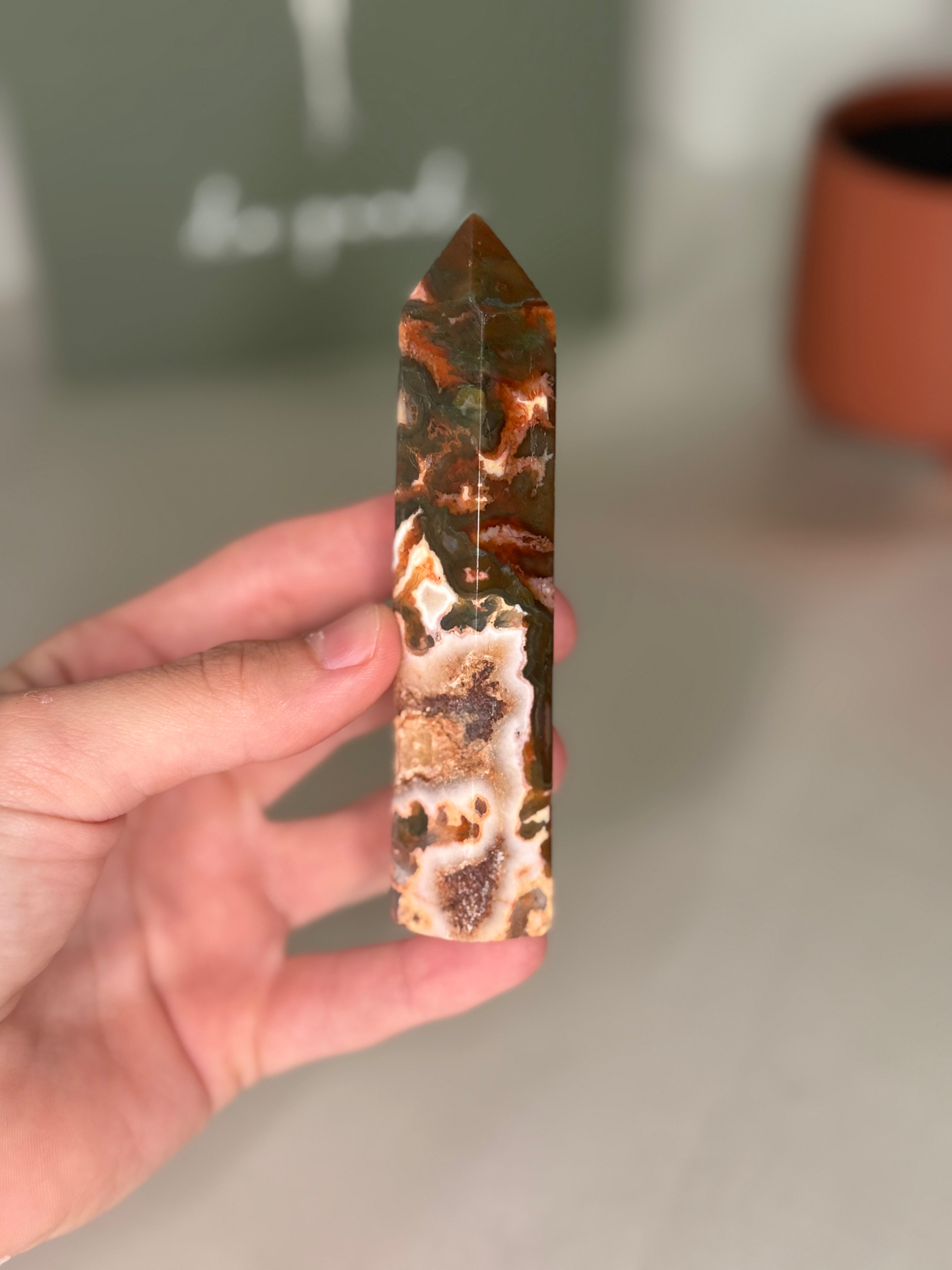 Carnelian moss agate towers