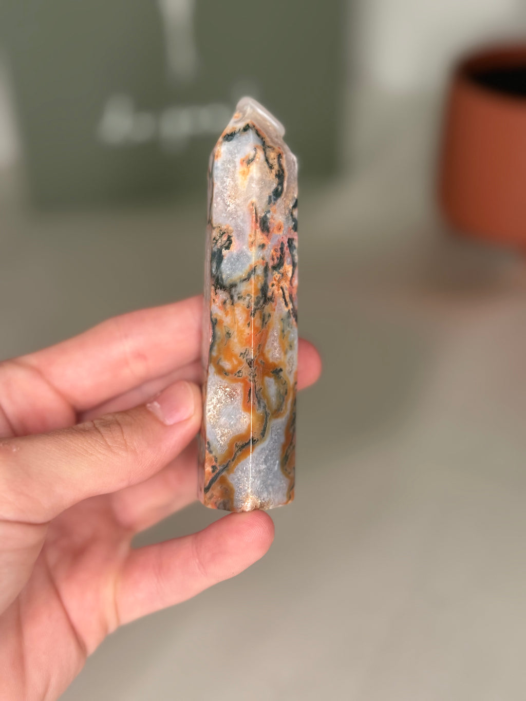 Carnelian moss agate towers