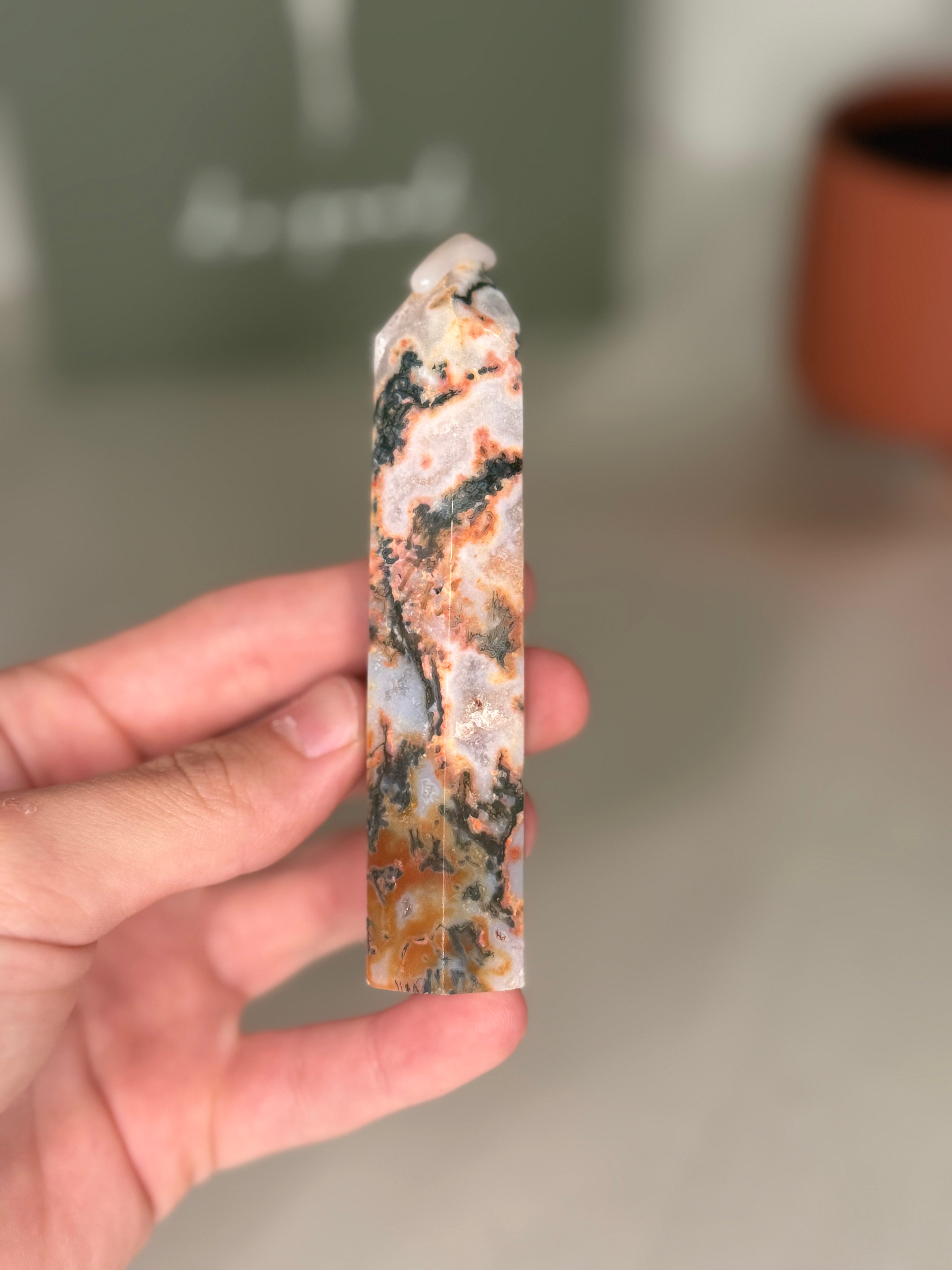 Carnelian moss agate towers