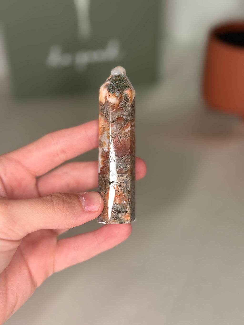 Carnelian moss agate towers