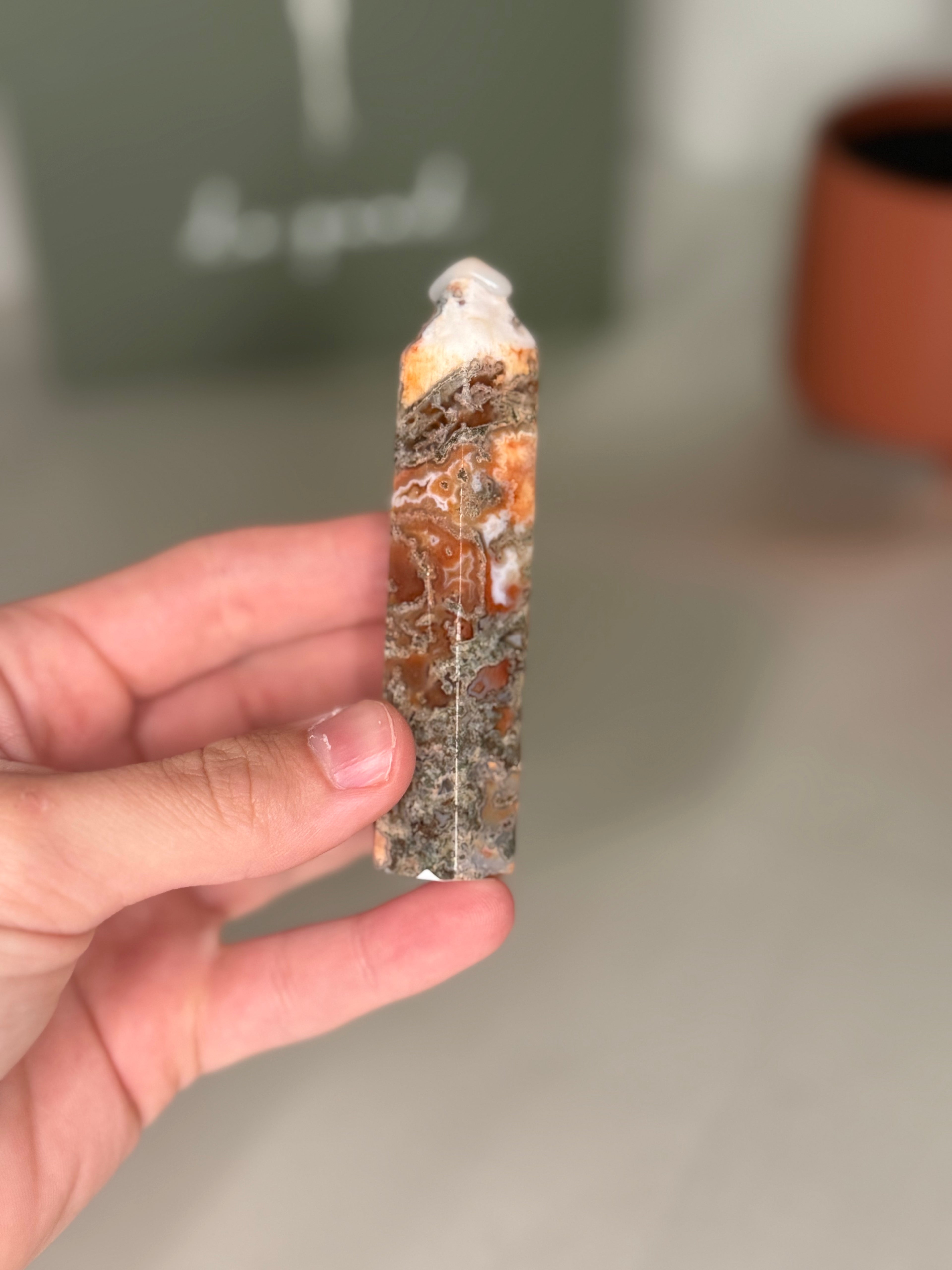 Carnelian moss agate towers