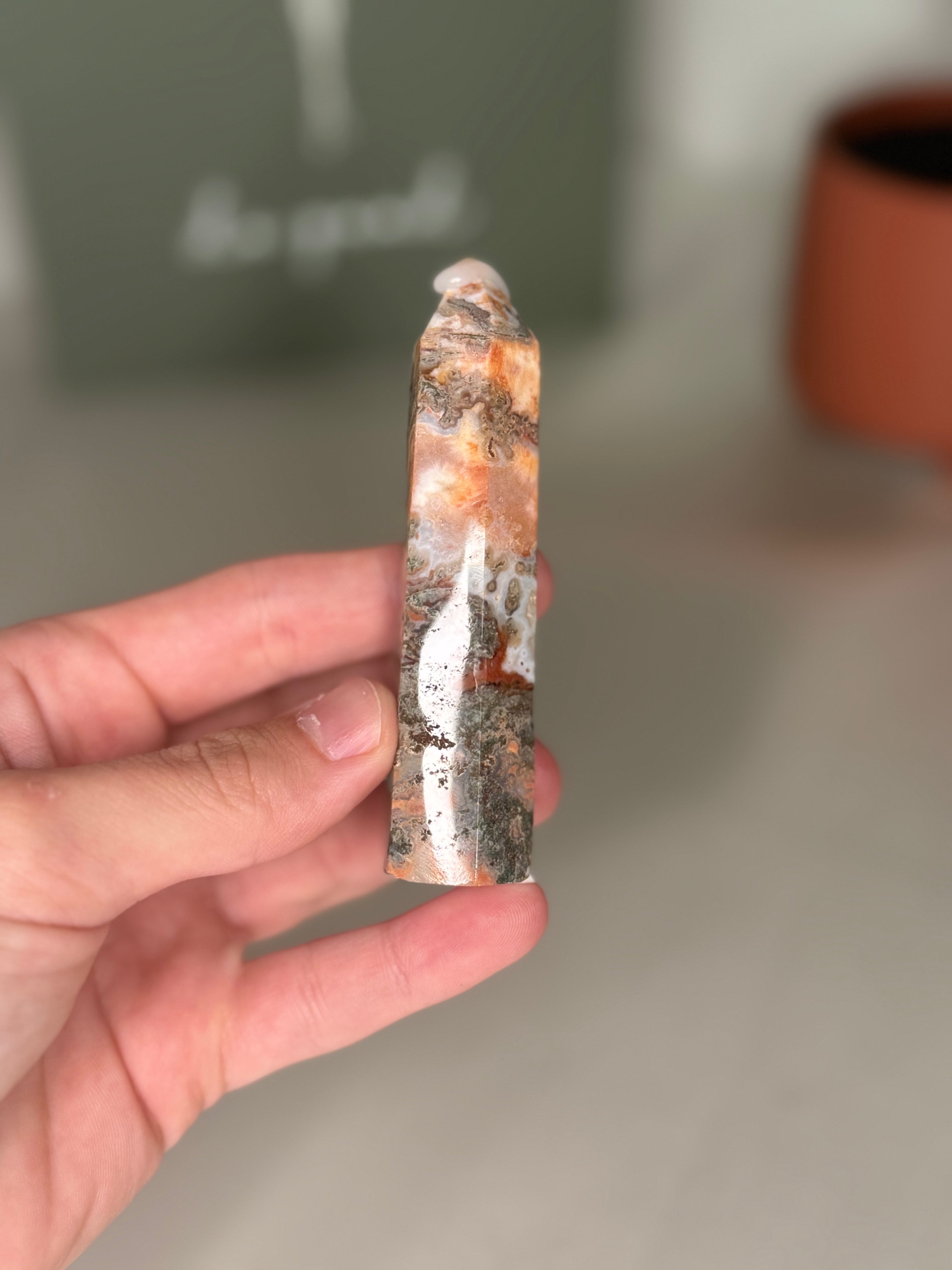 Carnelian moss agate towers