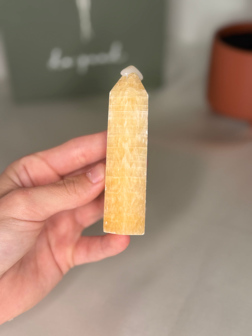 Banded orange calcite towers