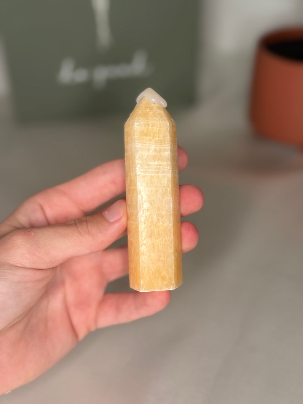 Banded orange calcite towers