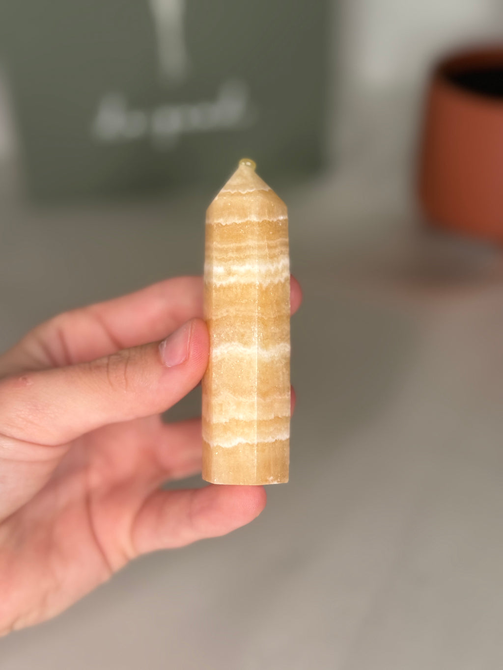 Banded orange calcite towers