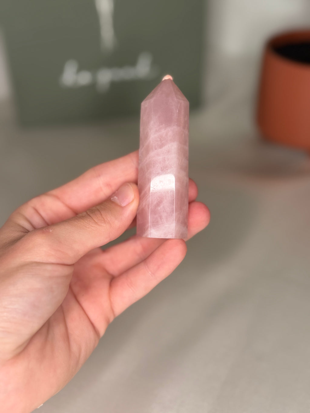 Rose quartz tower