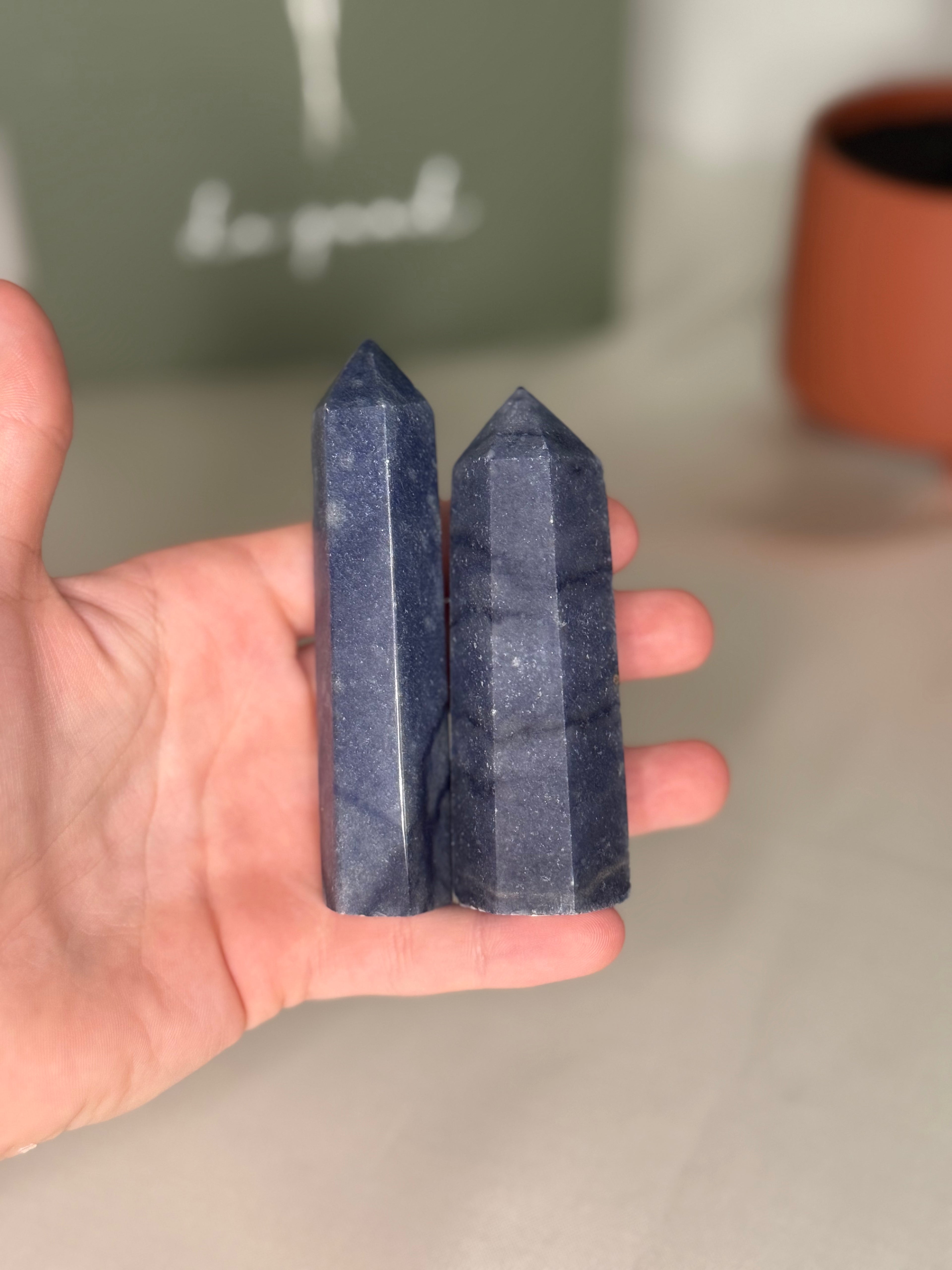 Blue aventurine towers