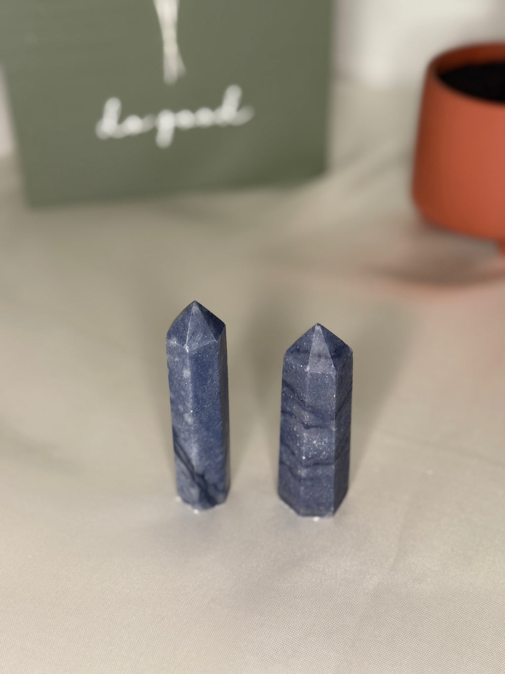 Blue aventurine towers