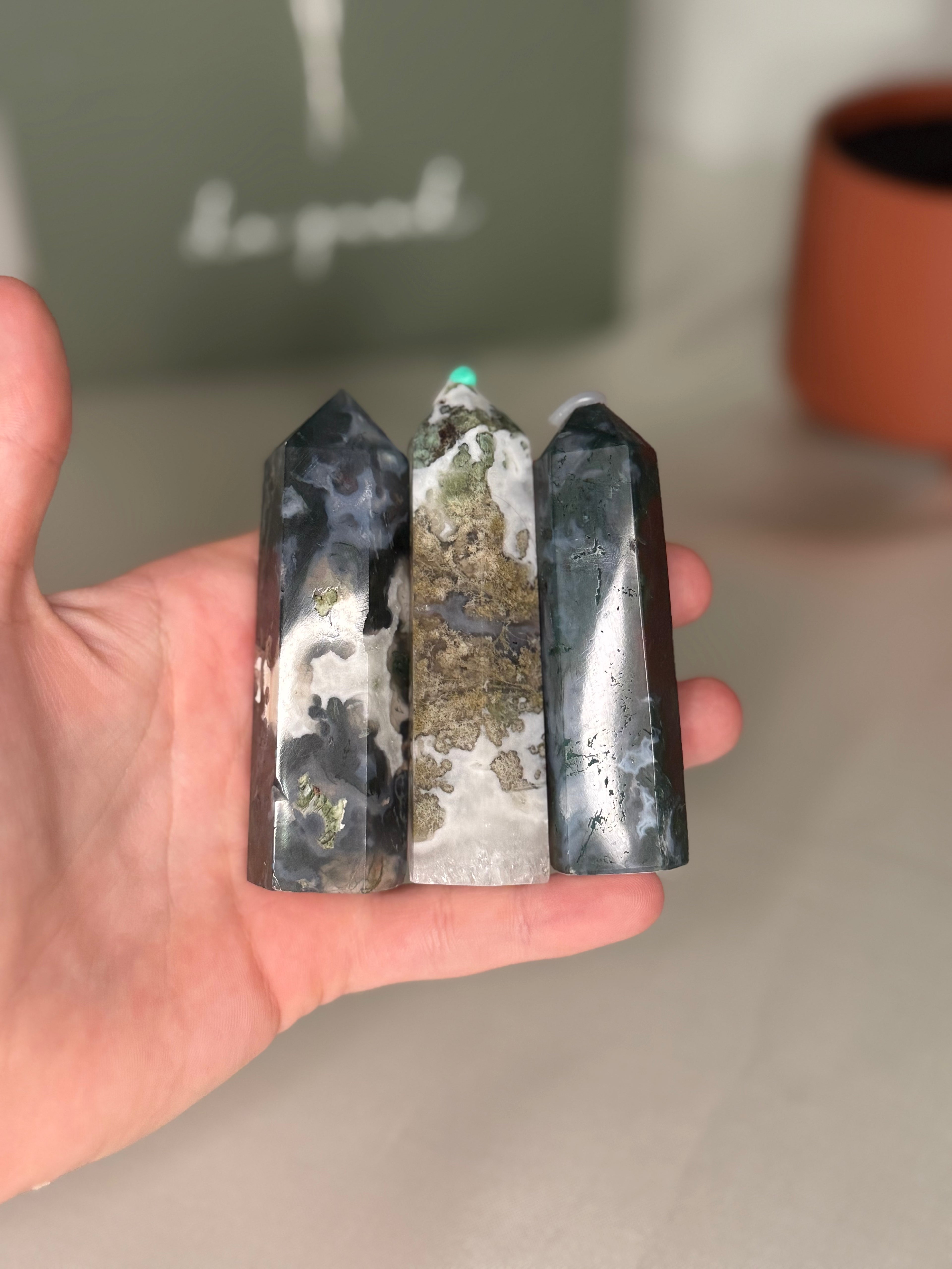 Moss agate towers