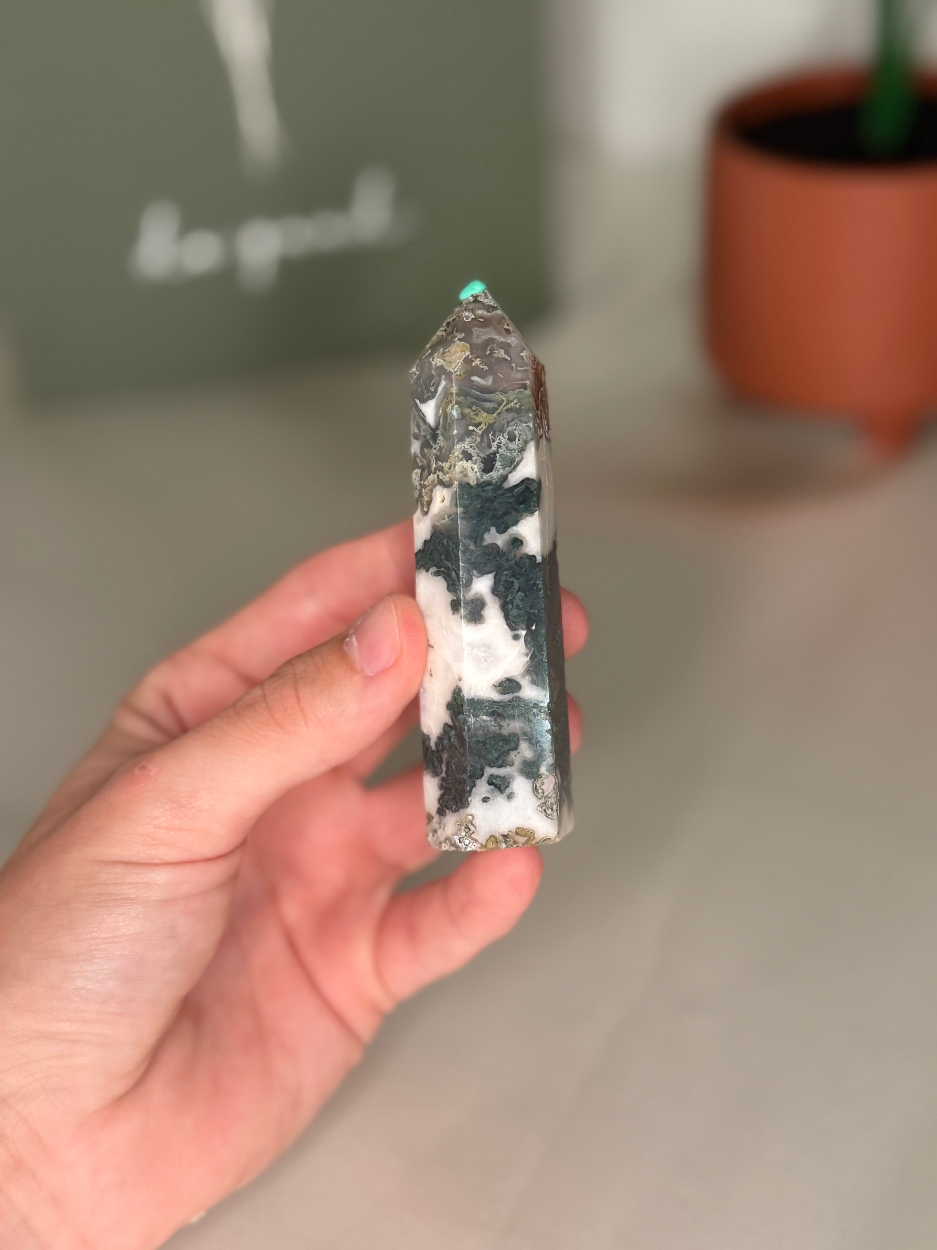 Moss agate towers
