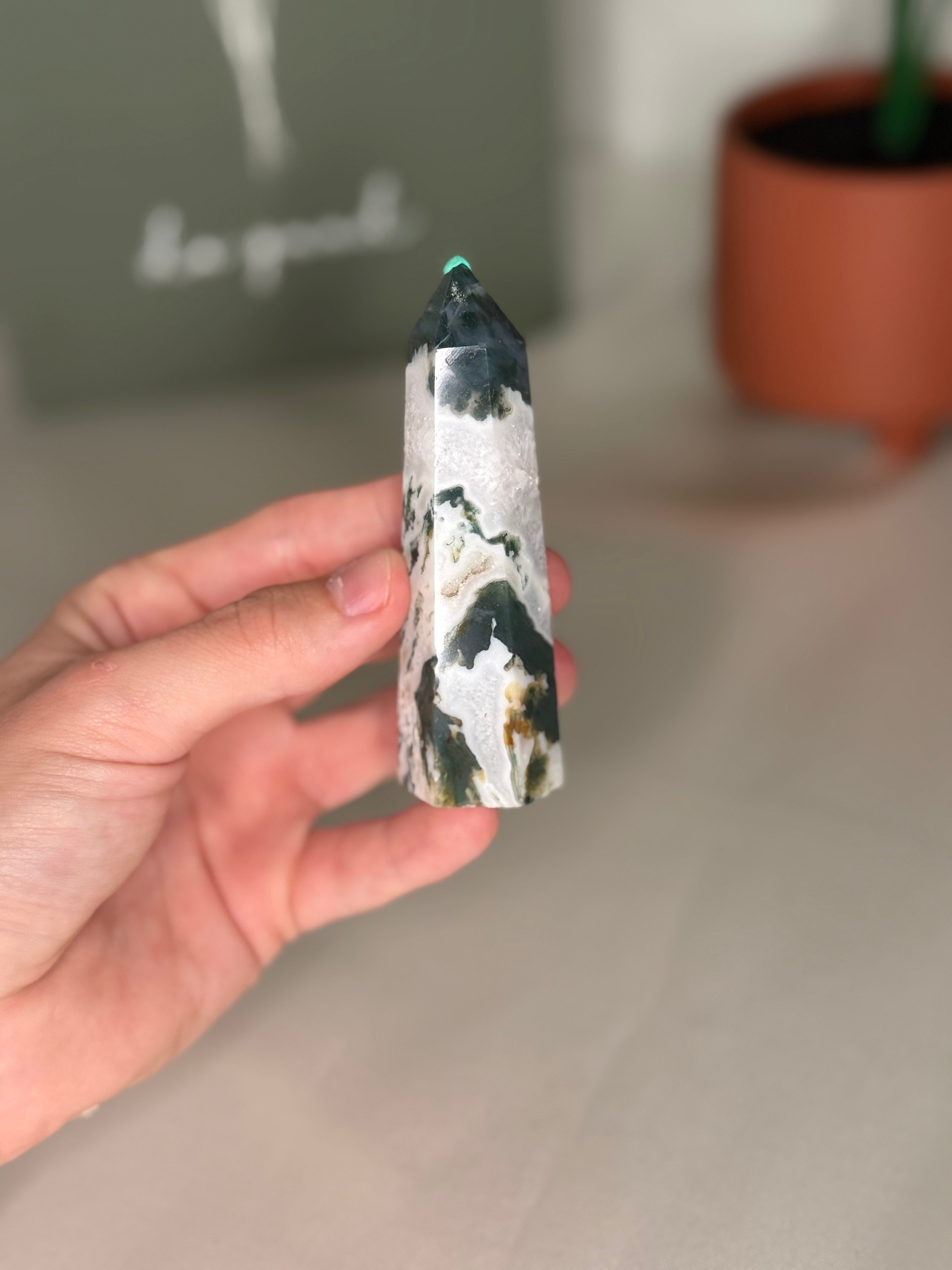 Moss agate towers