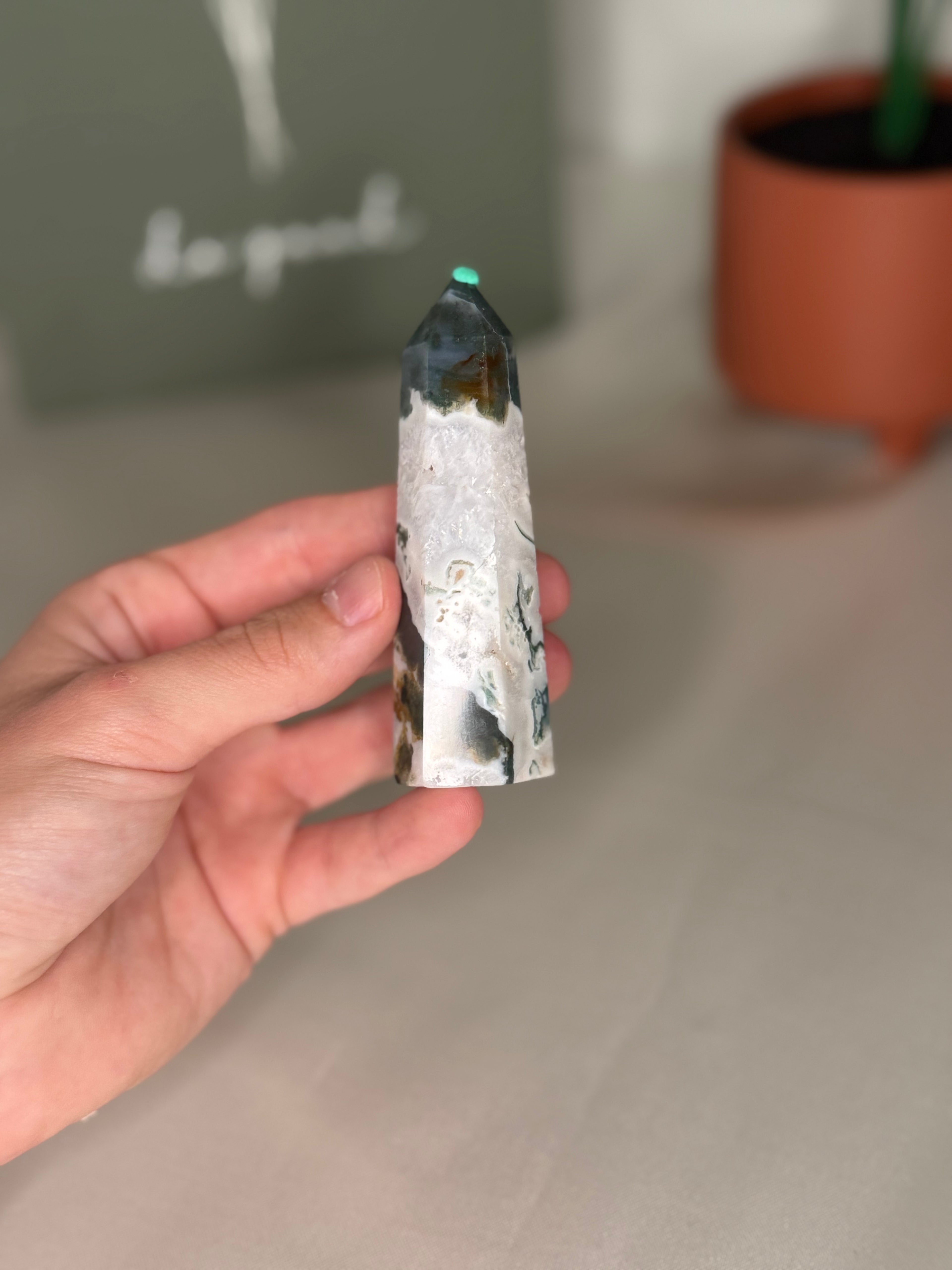 Moss agate towers