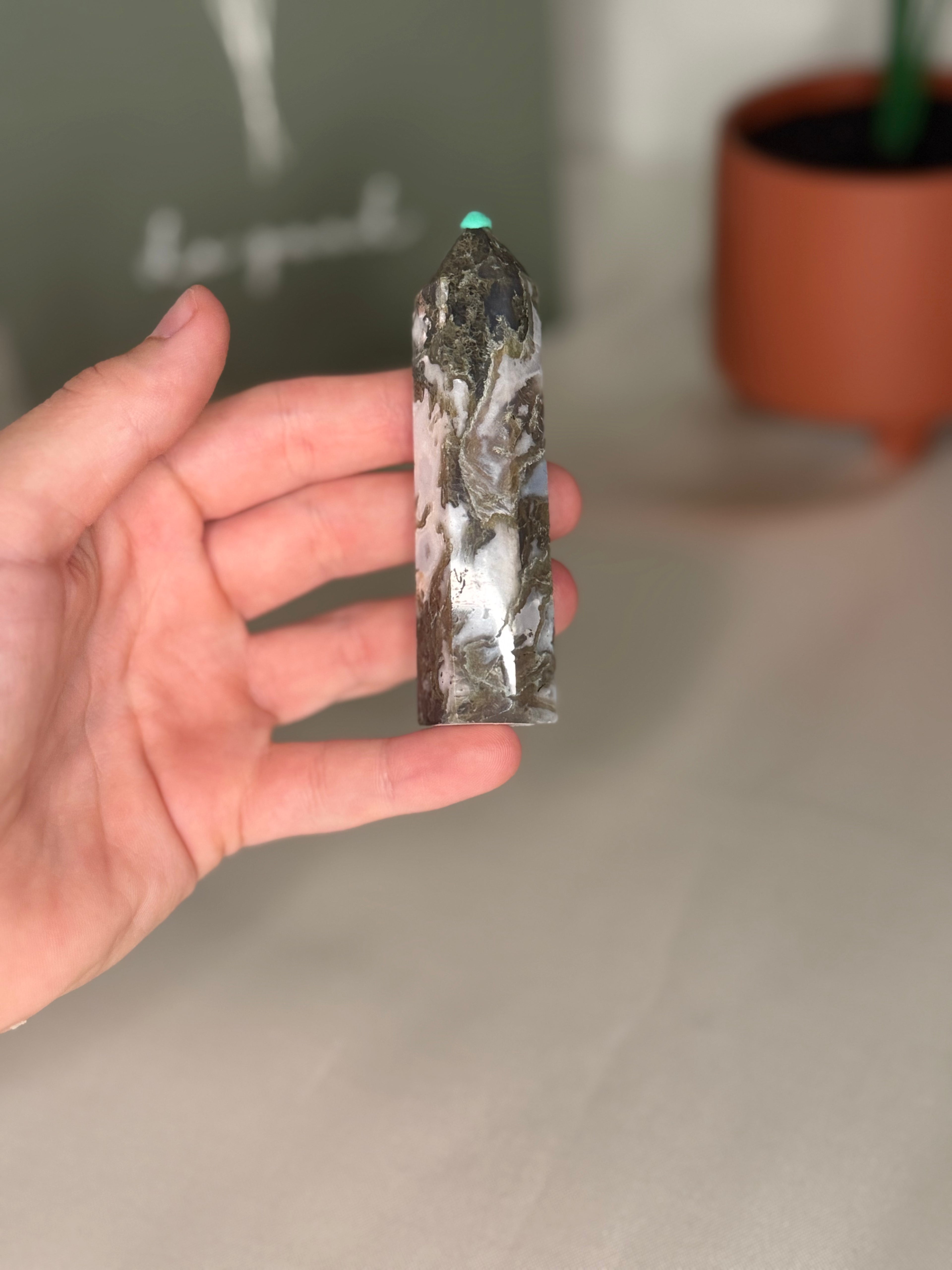Moss agate towers