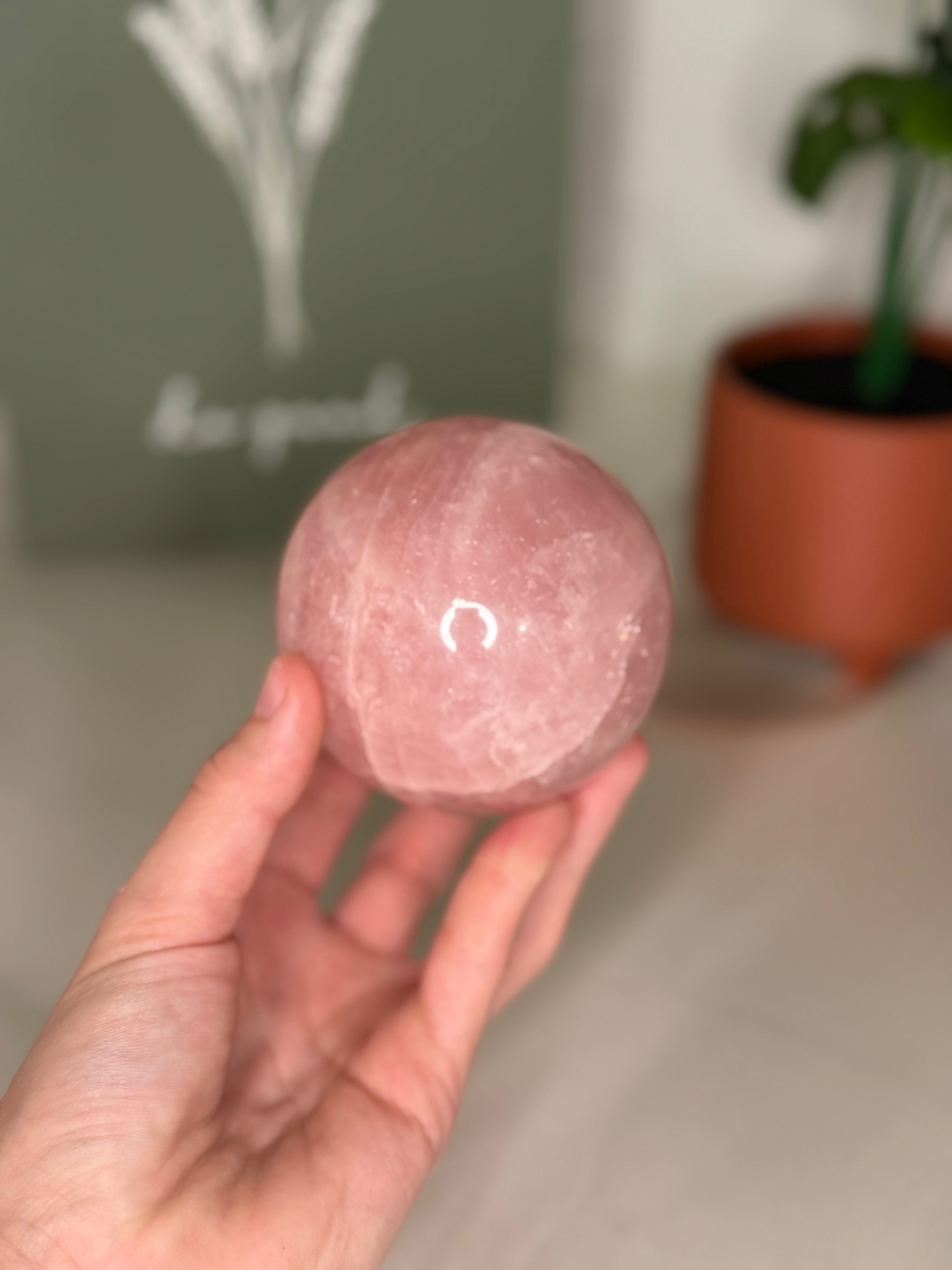 Rose quartz sphere
