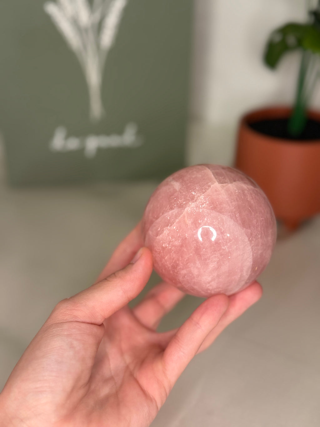 Rose quartz sphere