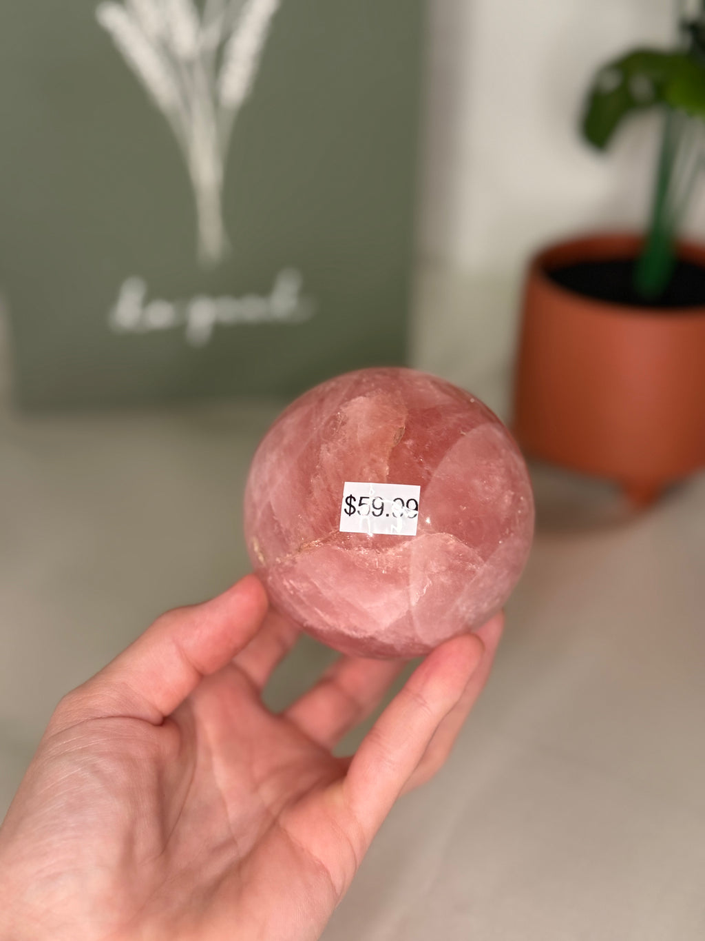 Rose quartz sphere