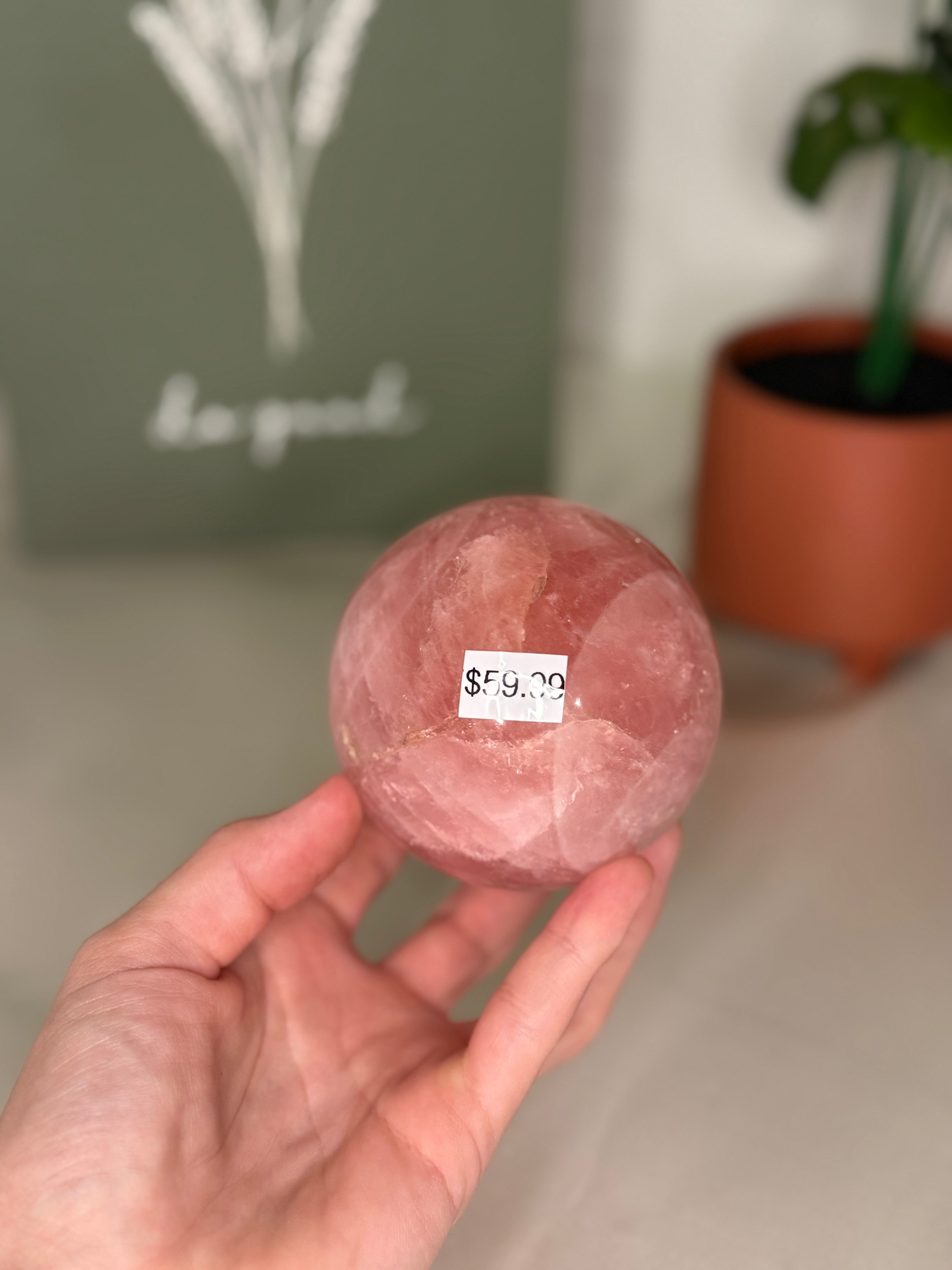 Rose quartz sphere
