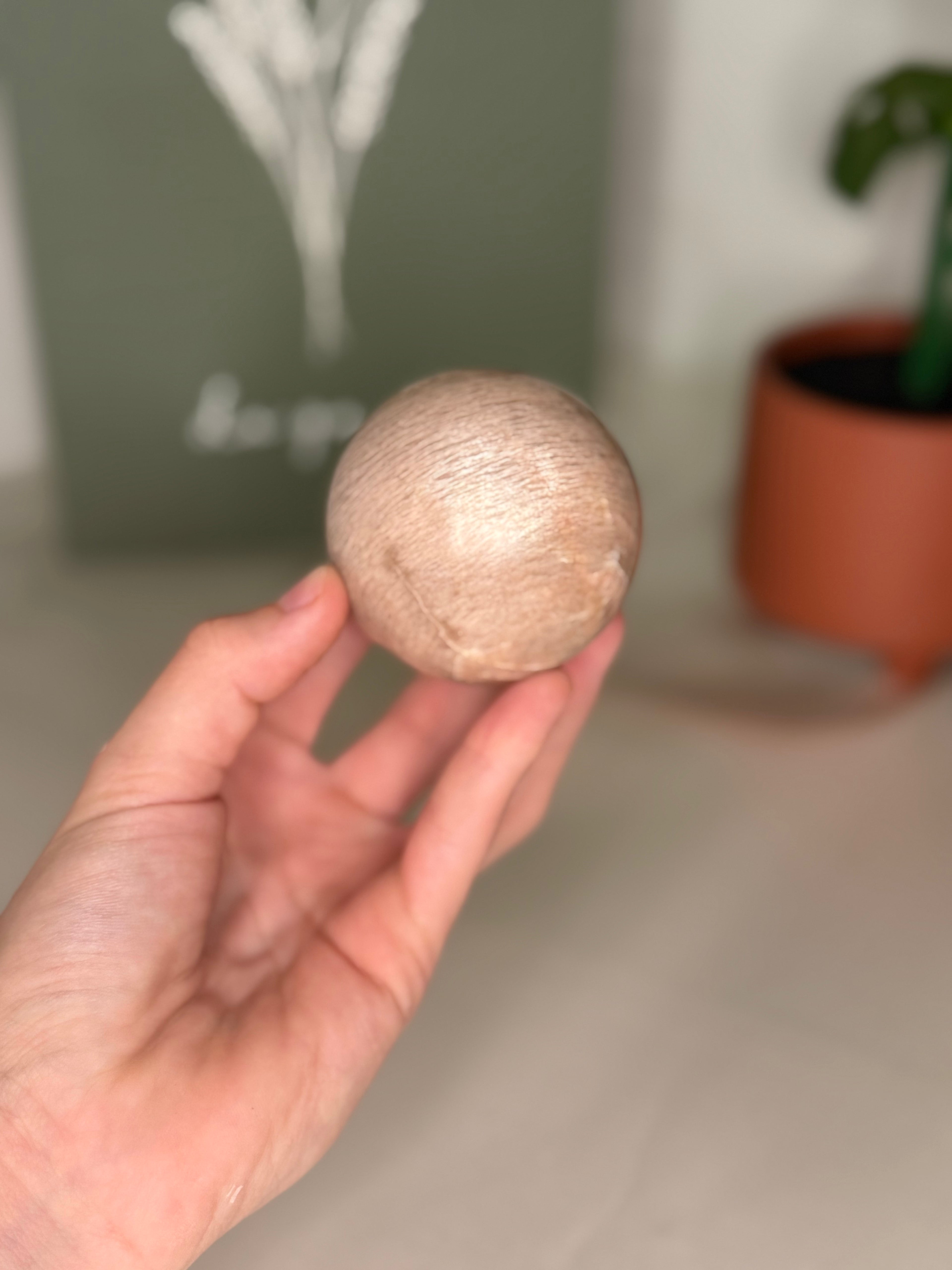 Peach moonstone sphere