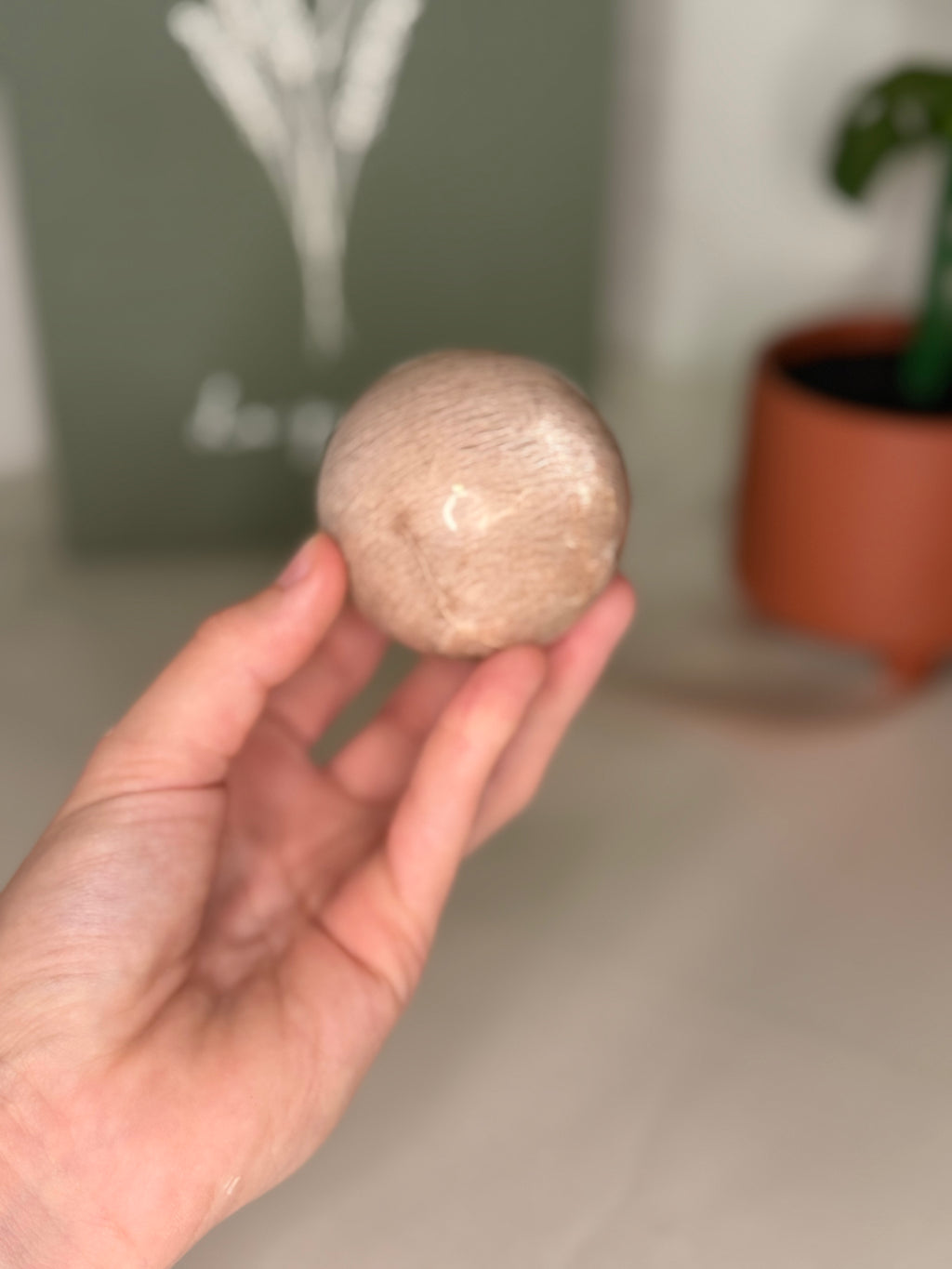Peach moonstone sphere